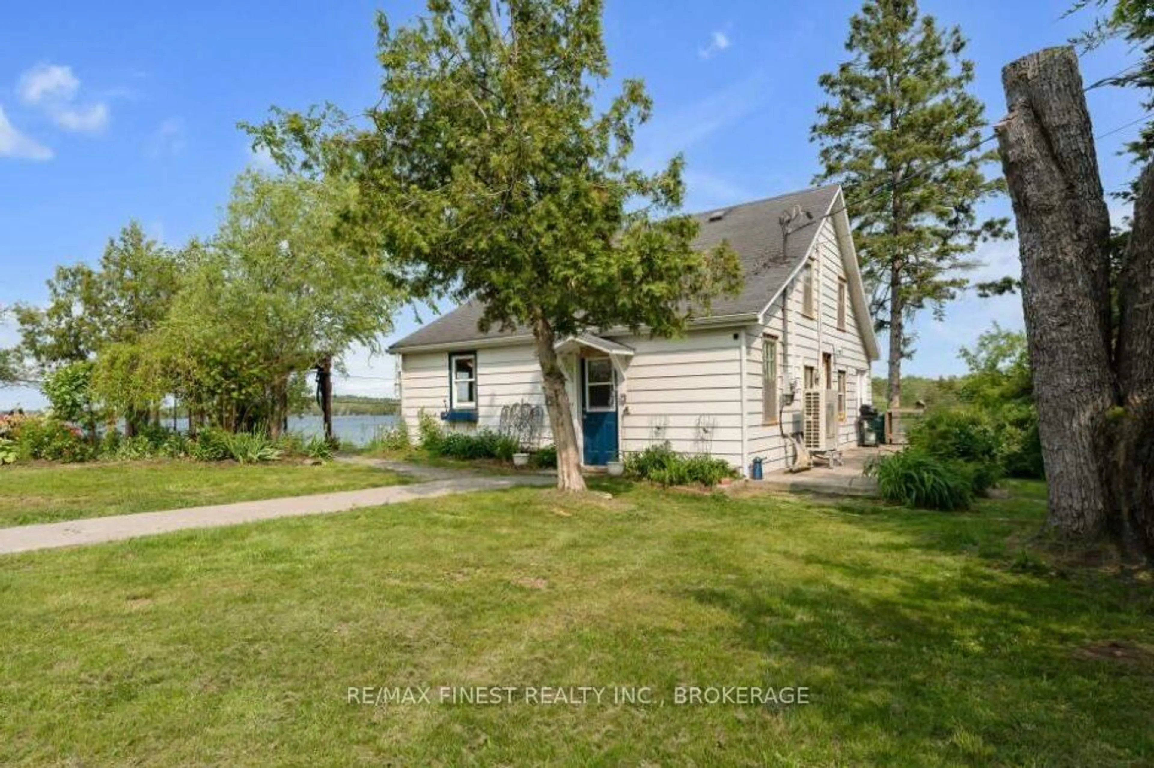 A pic from outside/outdoor area/front of a property/back of a property/a pic from drone, water/lake/river/ocean view for 21 Furlong Rd, Stone Mills Ontario K0K 2A0