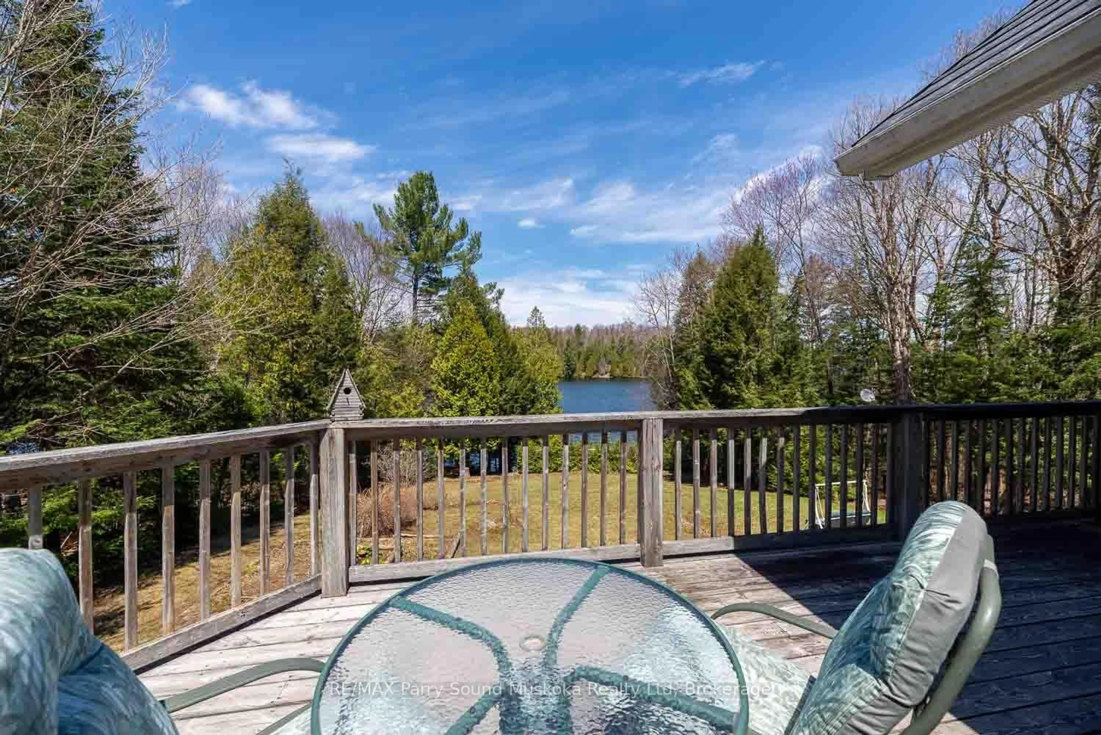 Patio, water/lake/river/ocean view for 1889 South Horn Lake Rd, Magnetawan Ontario P0A 1P0