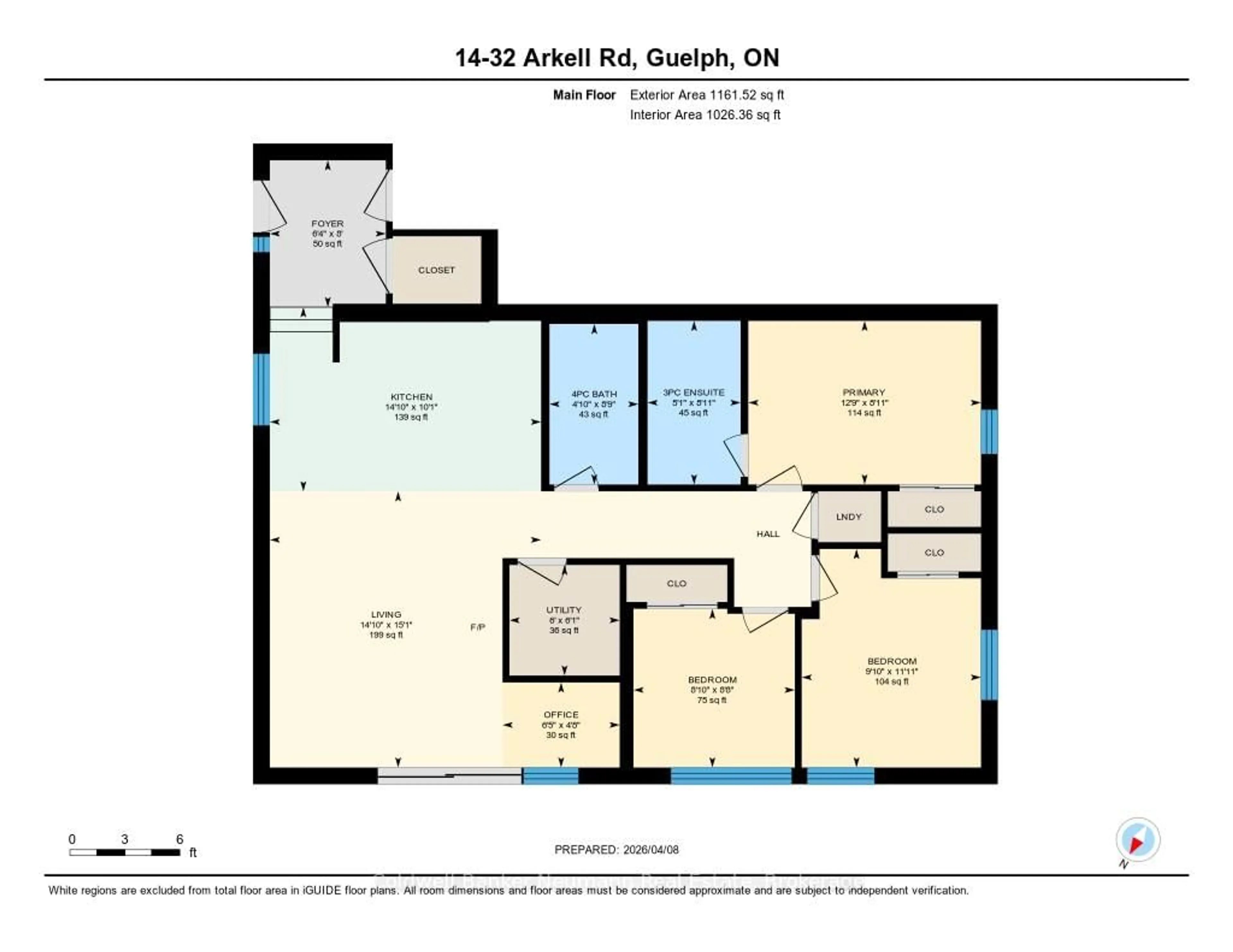 Floor plan for 32 Arkell Rd #14, Guelph Ontario N1L 0L4