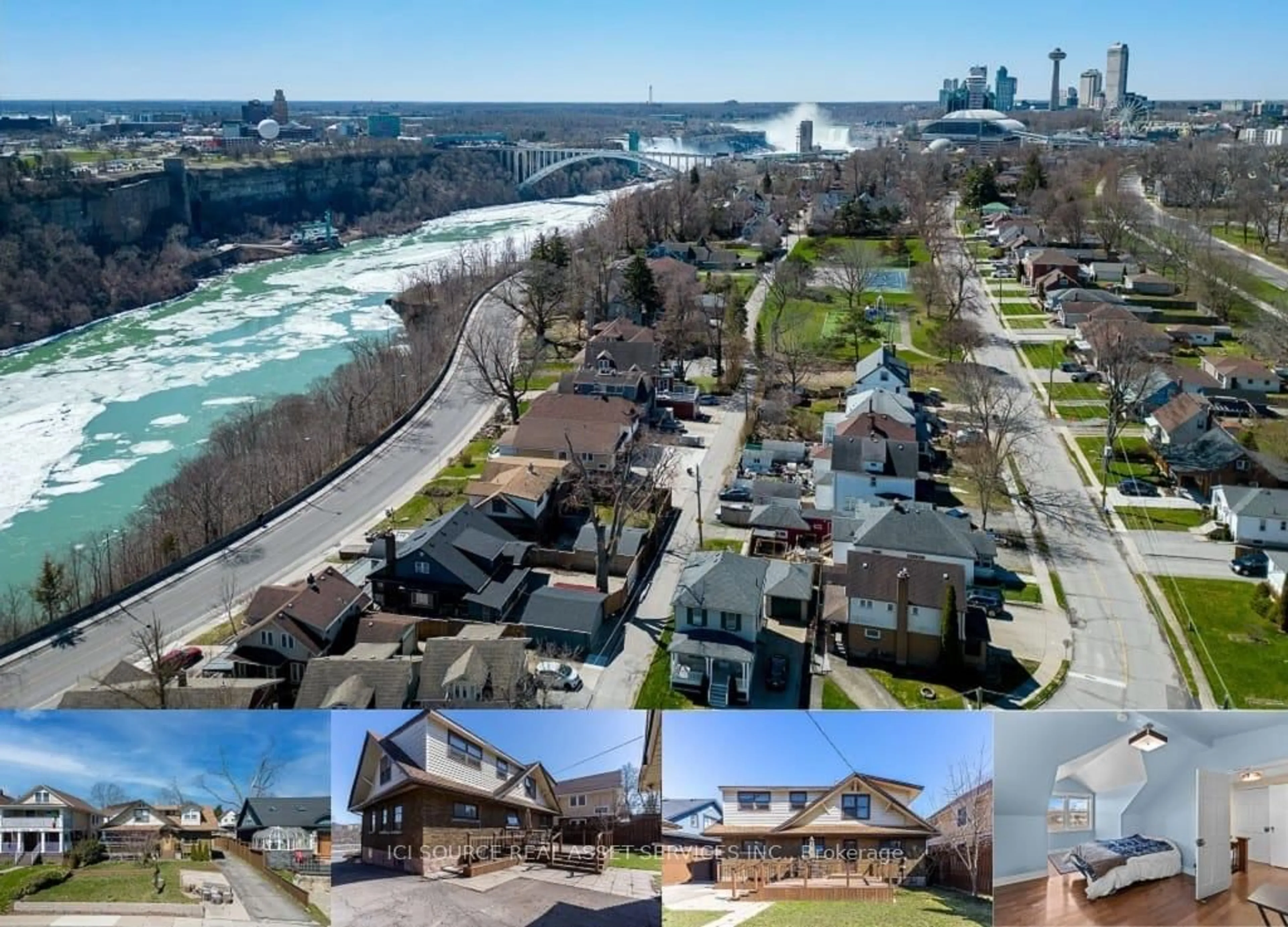 A pic from outside/outdoor area/front of a property/back of a property/a pic from drone, water/lake/river/ocean view for 5207 River Rd, Niagara Falls Ontario L2E 3G9