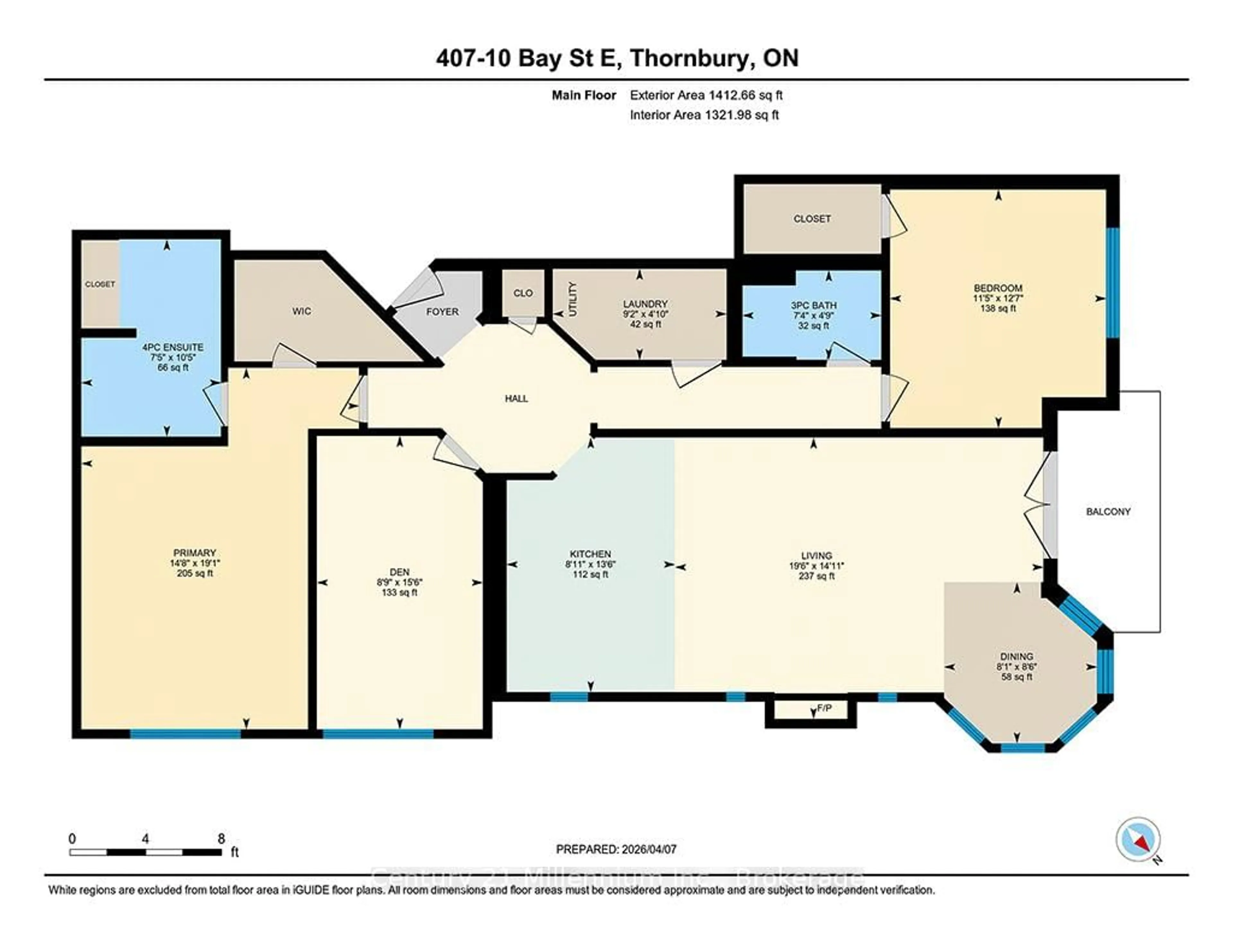 Floor plan for 10 Bay St #407, Blue Mountains Ontario N0H 2P0