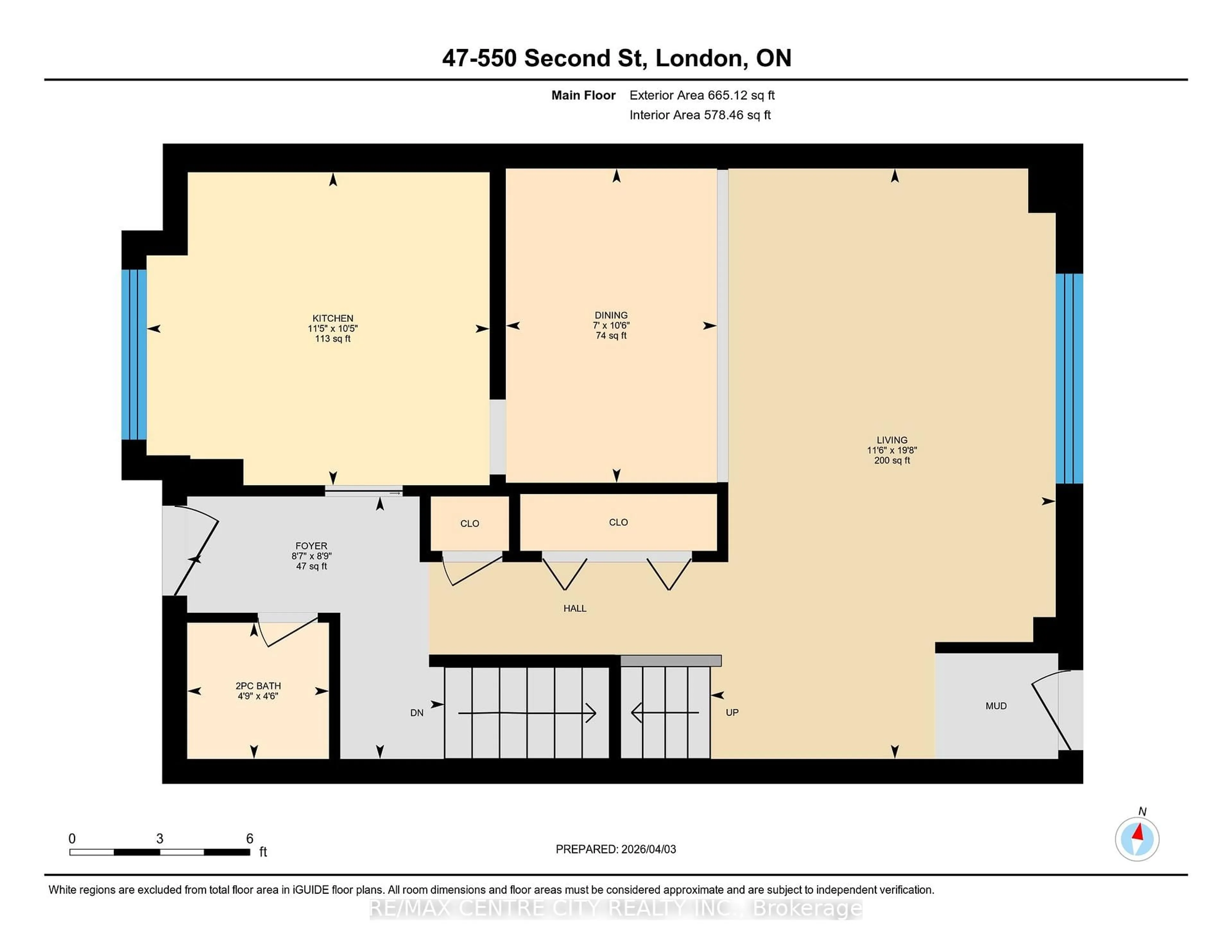 Floor plan for 550 Second St #47, London East Ontario N5V 3S3