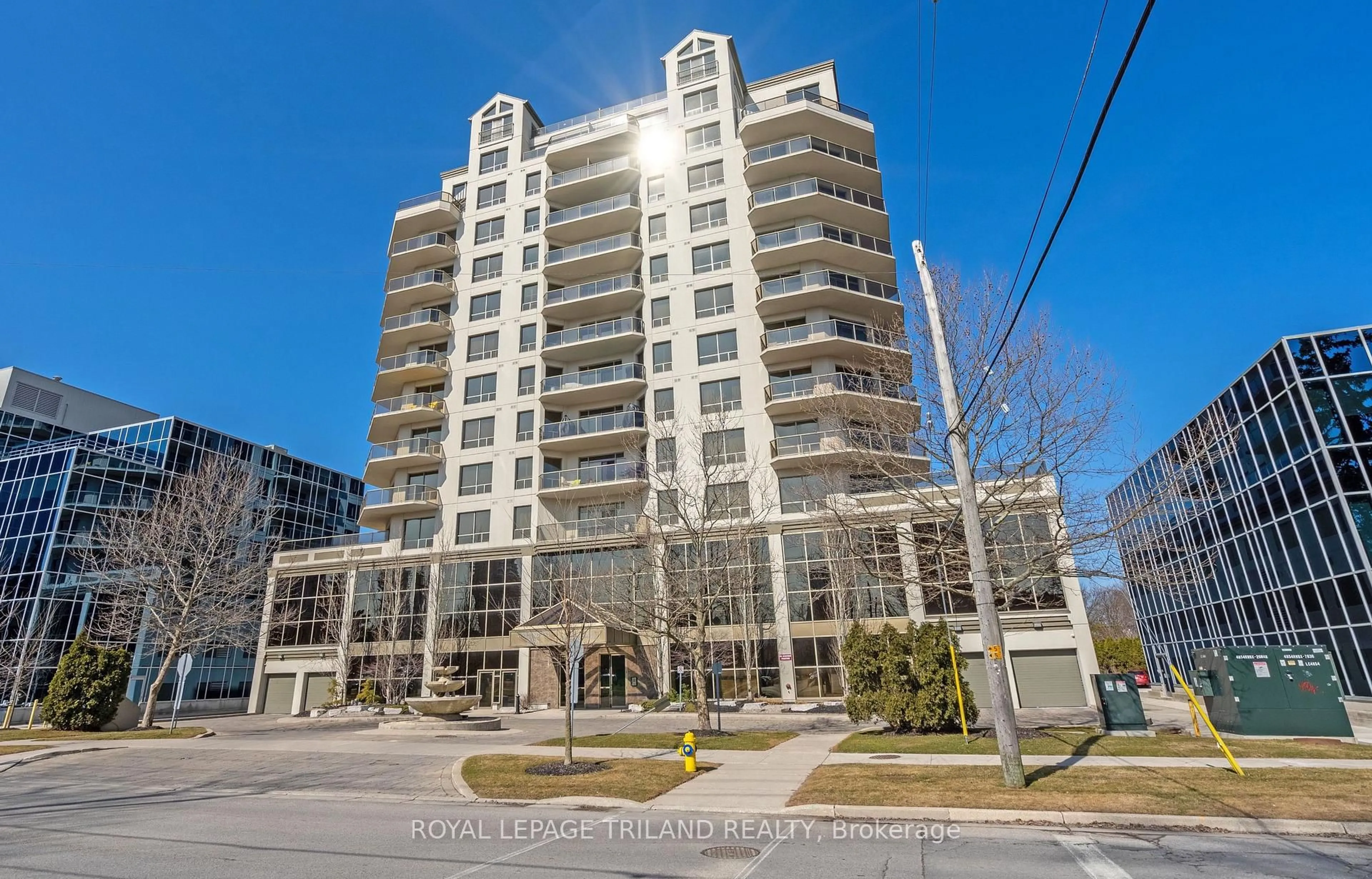 A pic from outside/outdoor area/front of a property/back of a property/a pic from drone, building for 250 Pall Mall St #1202, London East Ontario N6A 6K3