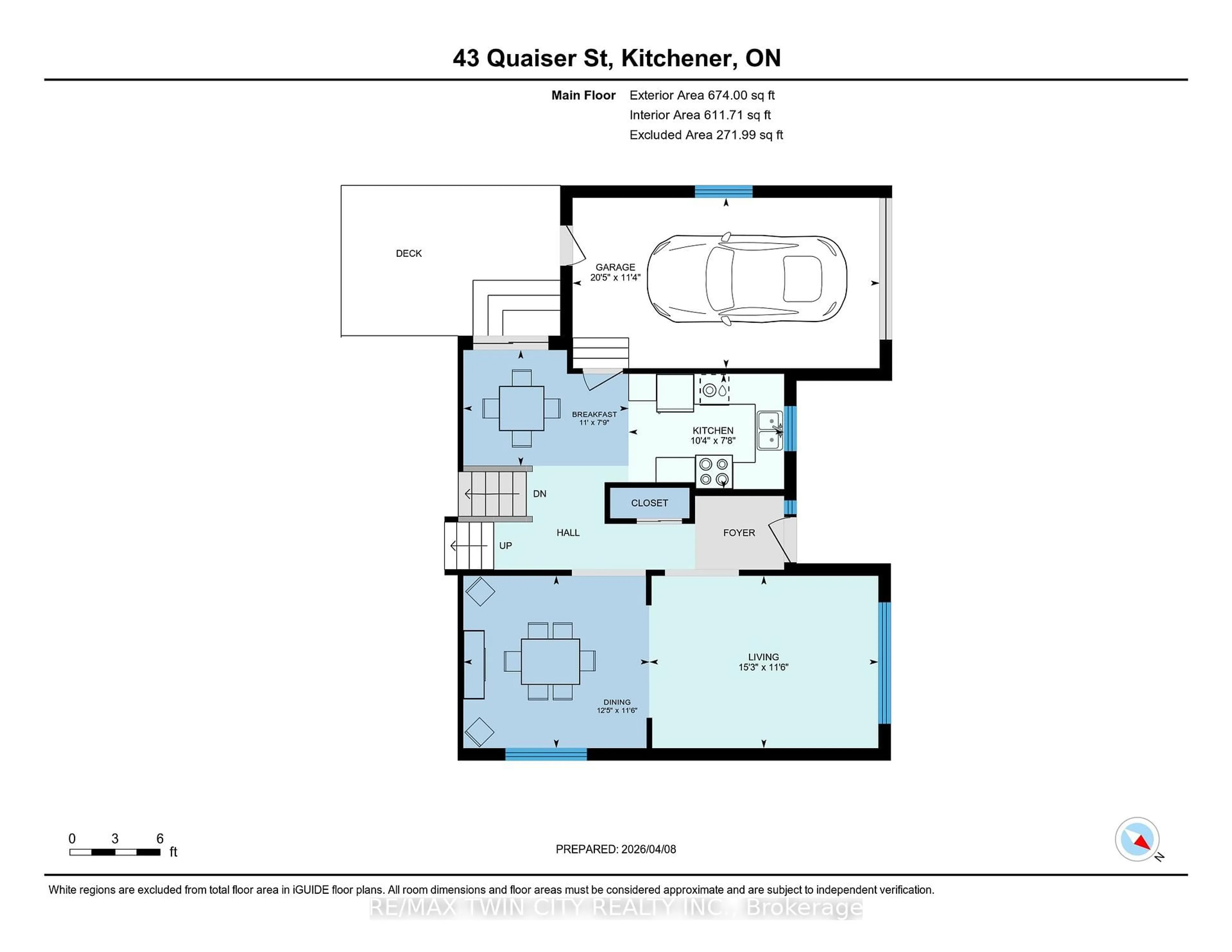Floor plan for 43 Quaiser St, Kitchener Ontario N2A 3P8