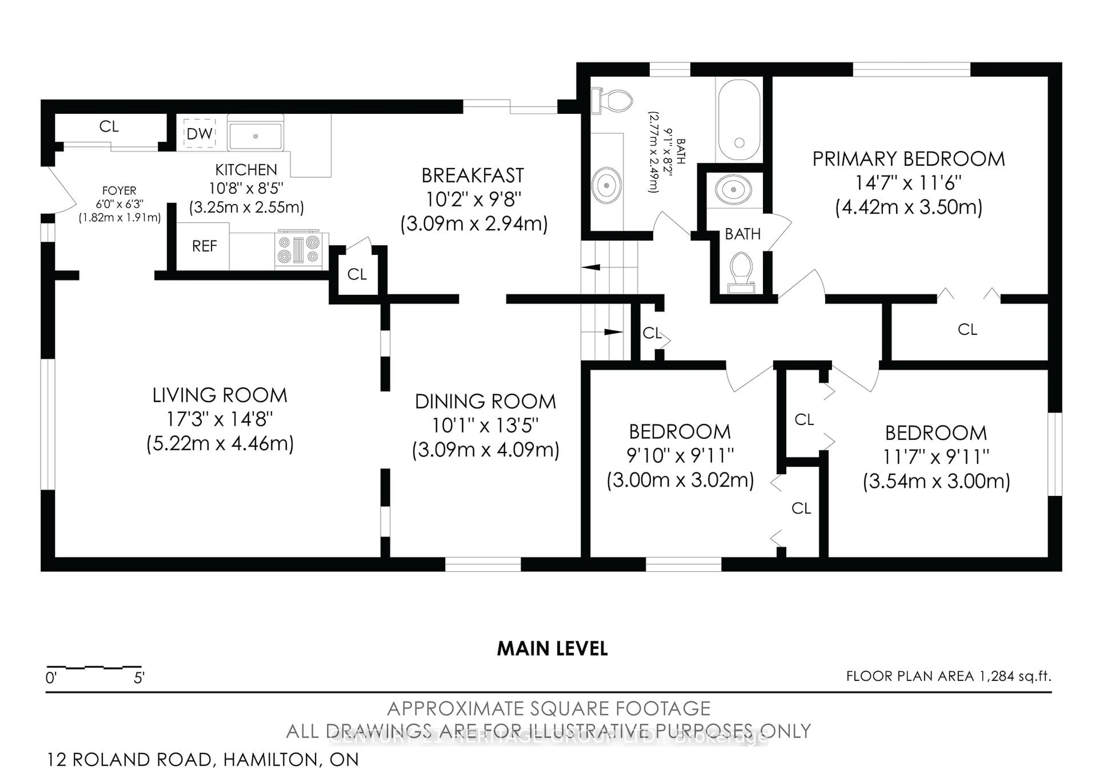 Floor plan for 12 Roland Rd, Hamilton Ontario L9B 1S6