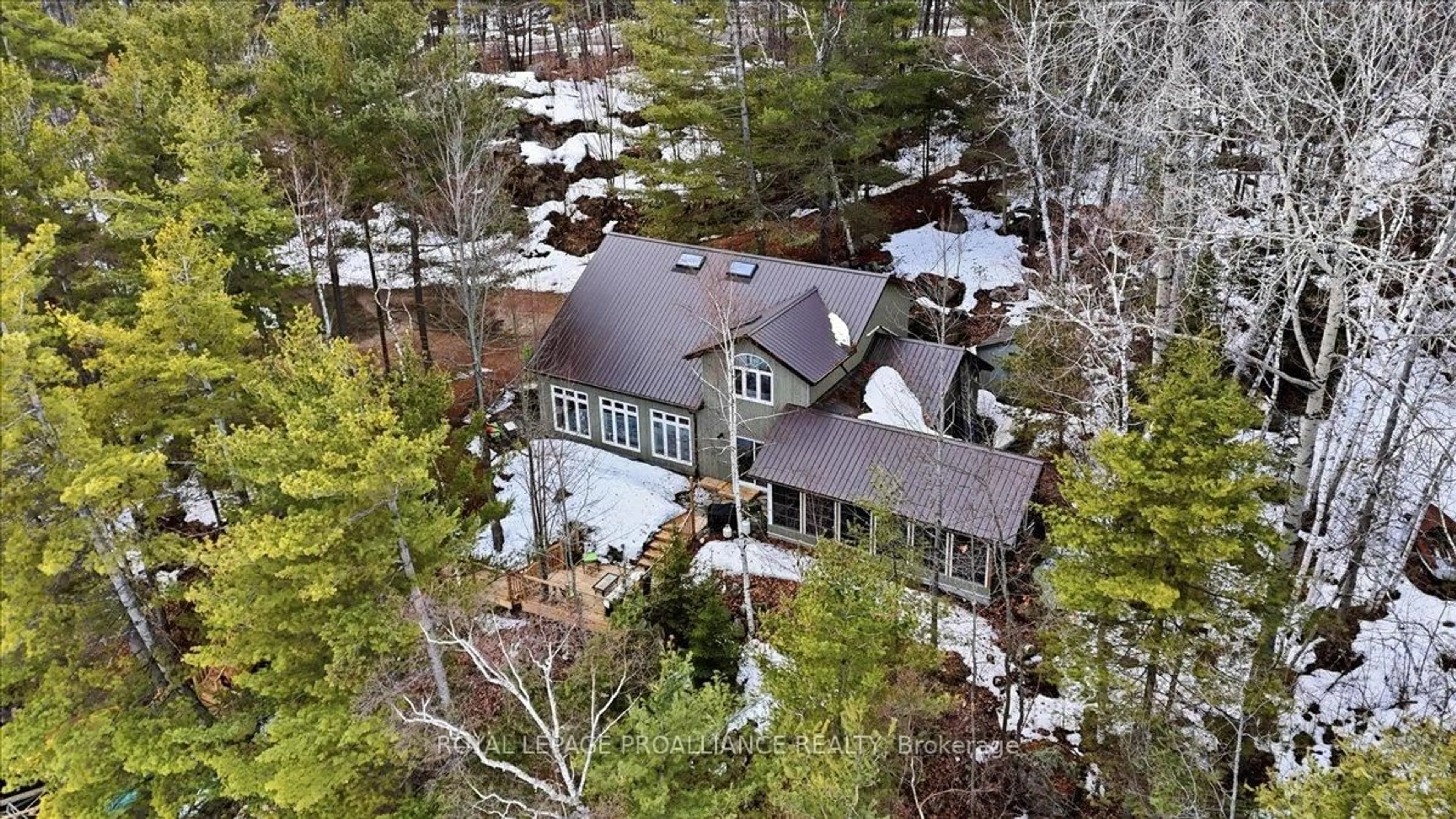 A pic from outside/outdoor area/front of a property/back of a property/a pic from drone, unknown for 13 Mazinaw Heights Rd, Cloyne Ontario K0H 1K0