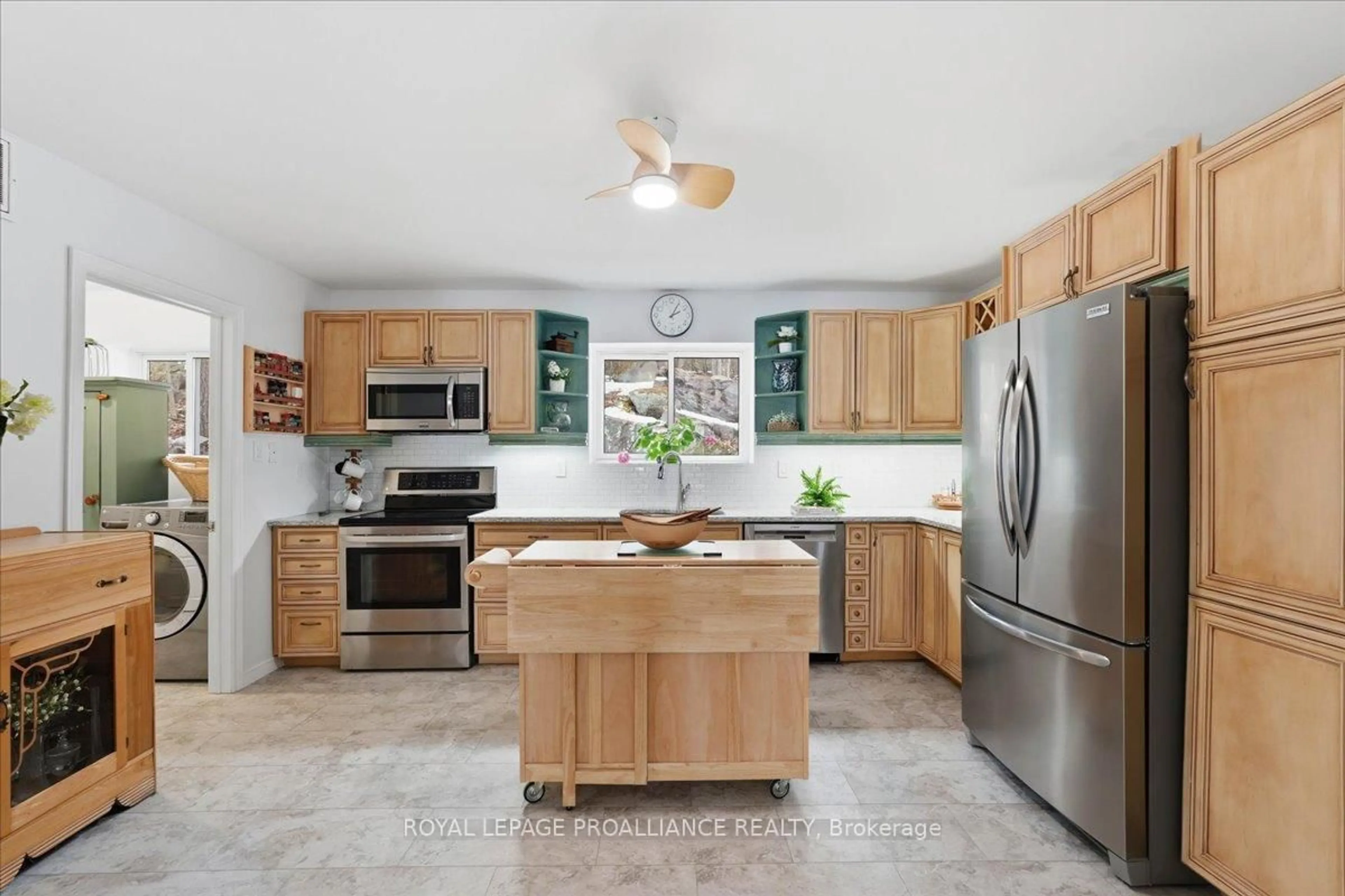 Open concept kitchen, ceramic/tile floor for 13 Mazinaw Heights Rd, Cloyne Ontario K0H 1K0