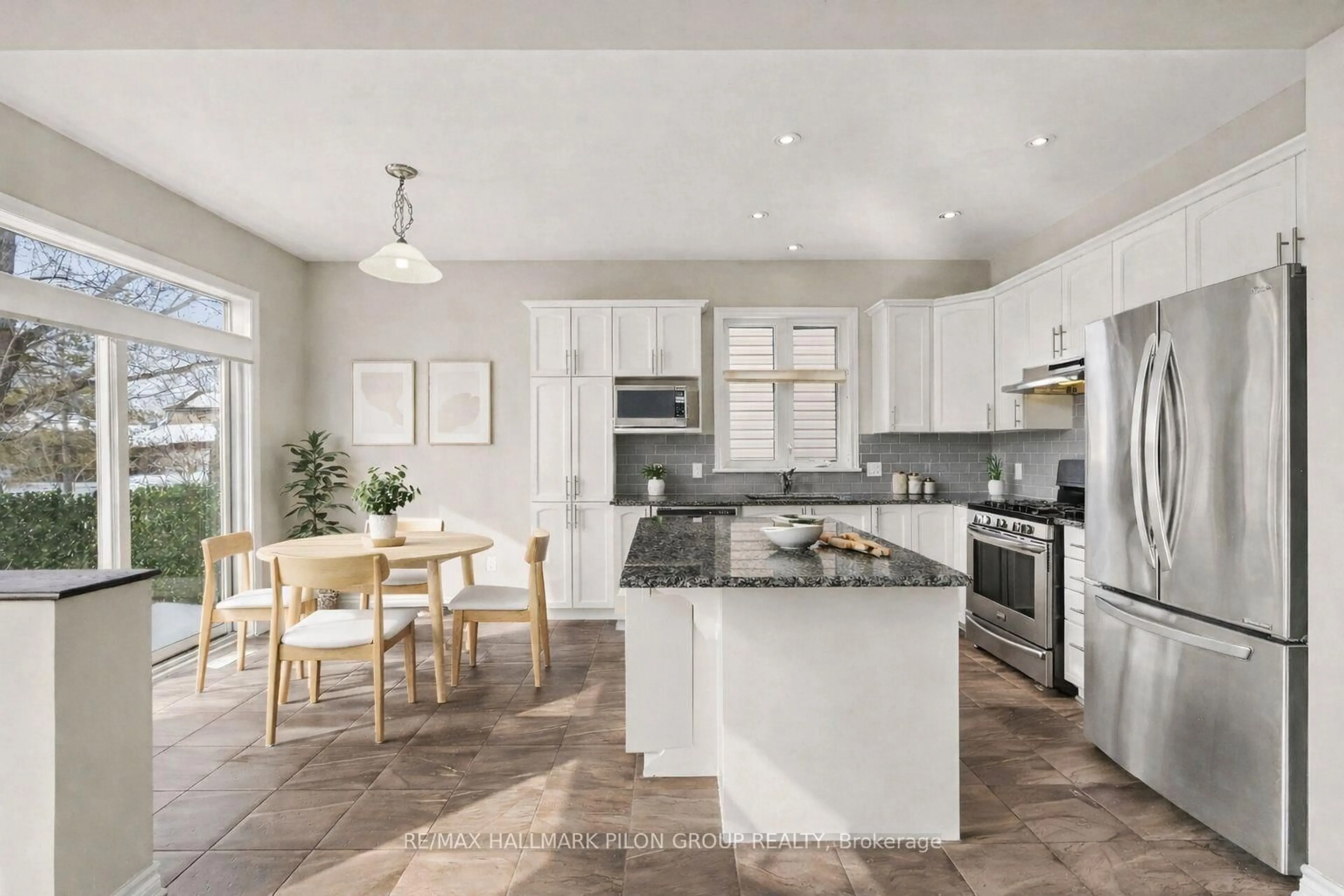 Open concept kitchen, ceramic/tile floor for 845 Contour St, Ottawa Ontario K1W 0G6