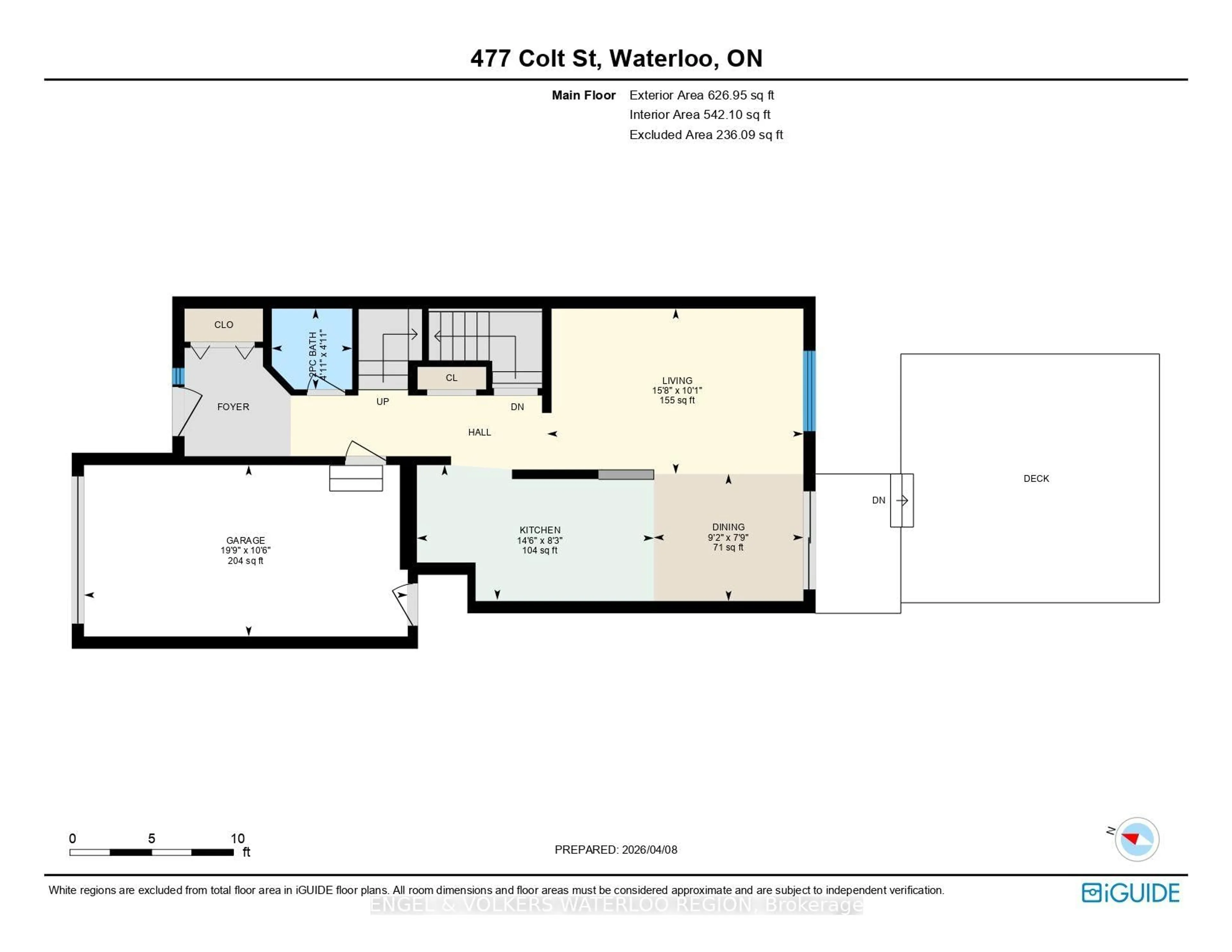 Floor plan for 477 Colt St, Waterloo Ontario N2K 4N8
