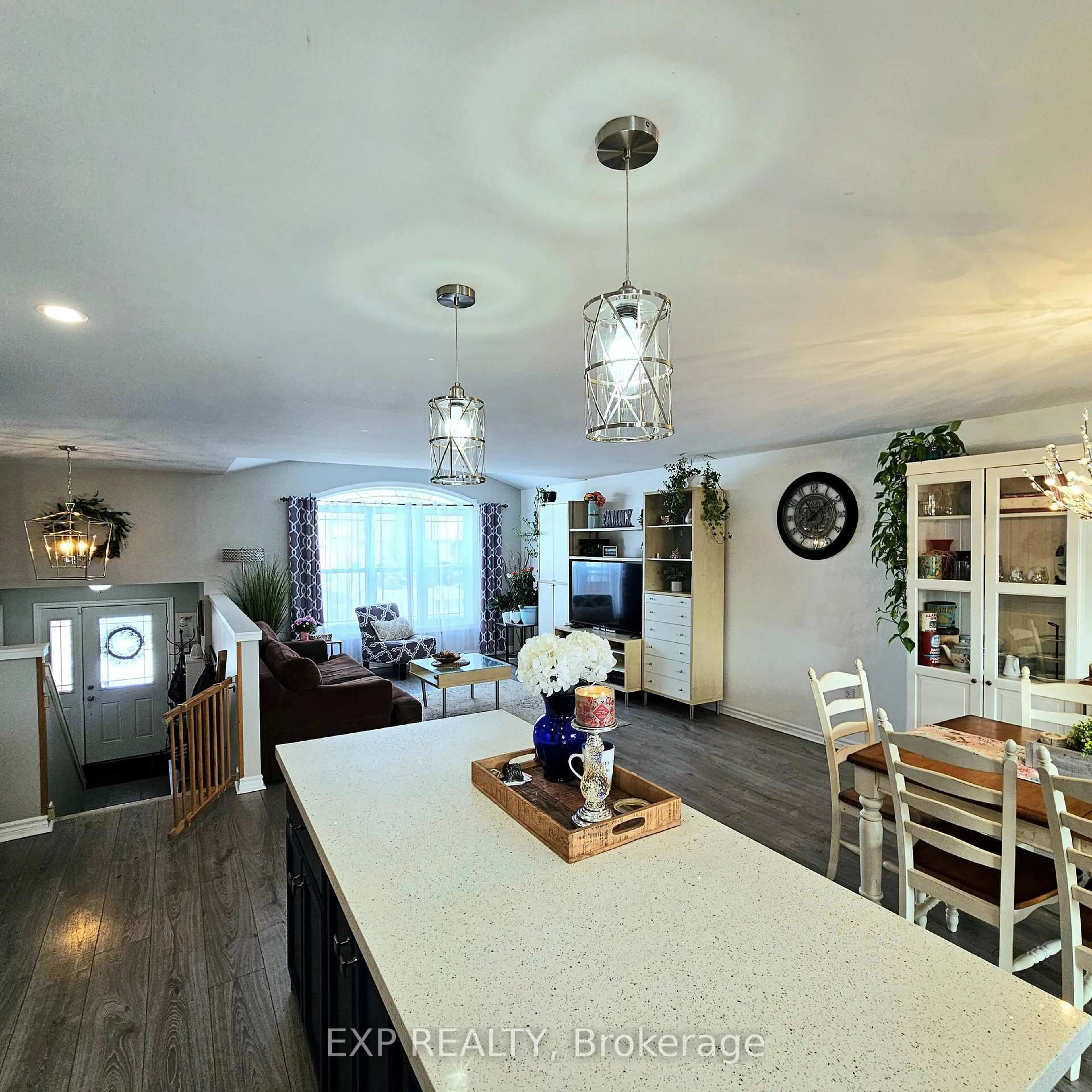 Open concept kitchen, wood/laminate floor for 7 Rosewood Dr, Hastings Ontario K0K 2C0