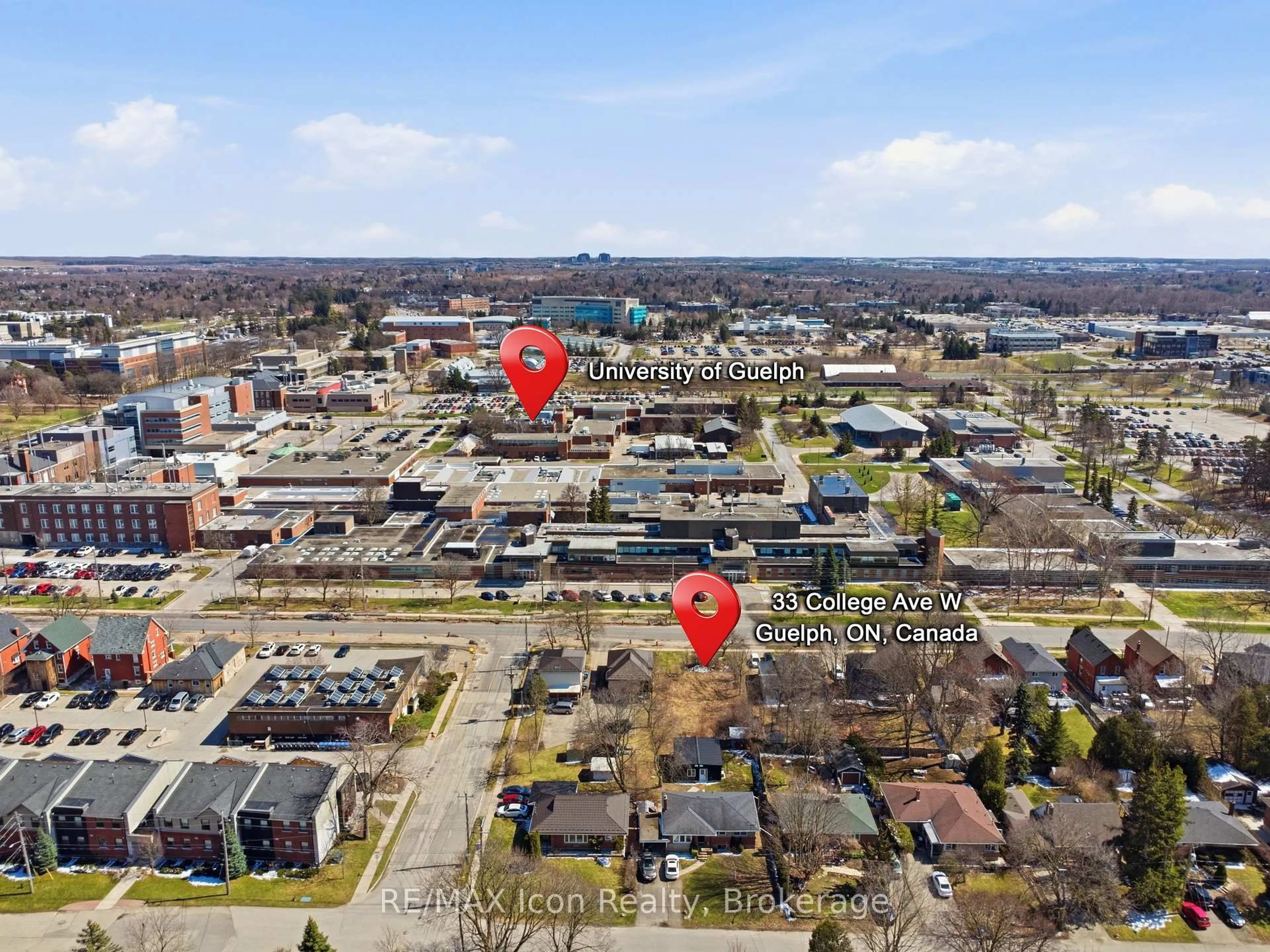A pic from outside/outdoor area/front of a property/back of a property/a pic from drone, unknown for 33 College Ave, Guelph Ontario N1G 1R8