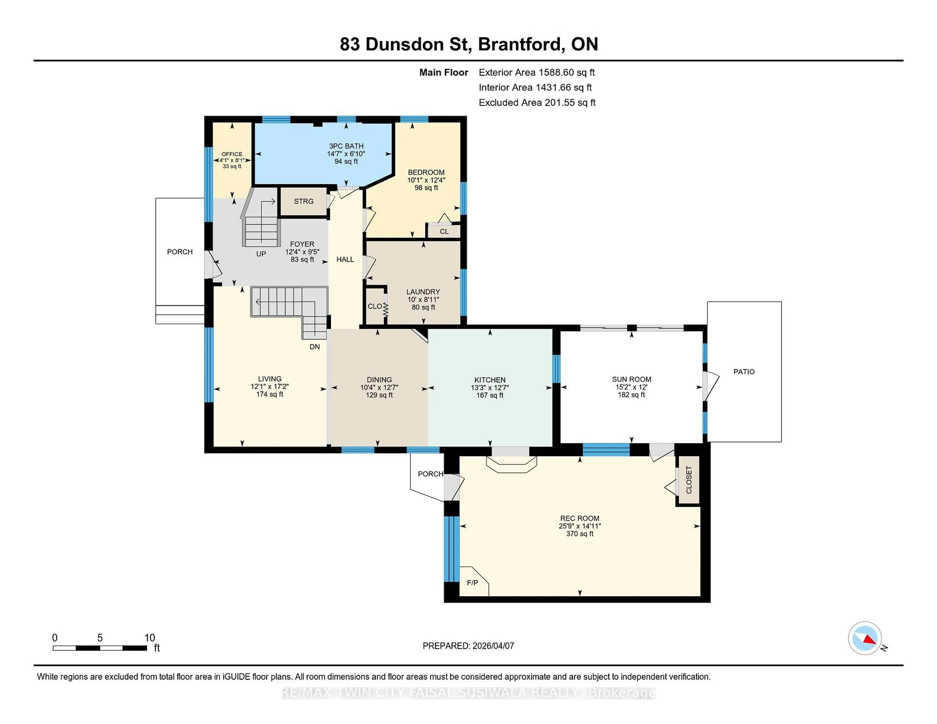 Floor plan for 83 Dunsdon St, Brantford Ontario N3R 3J6