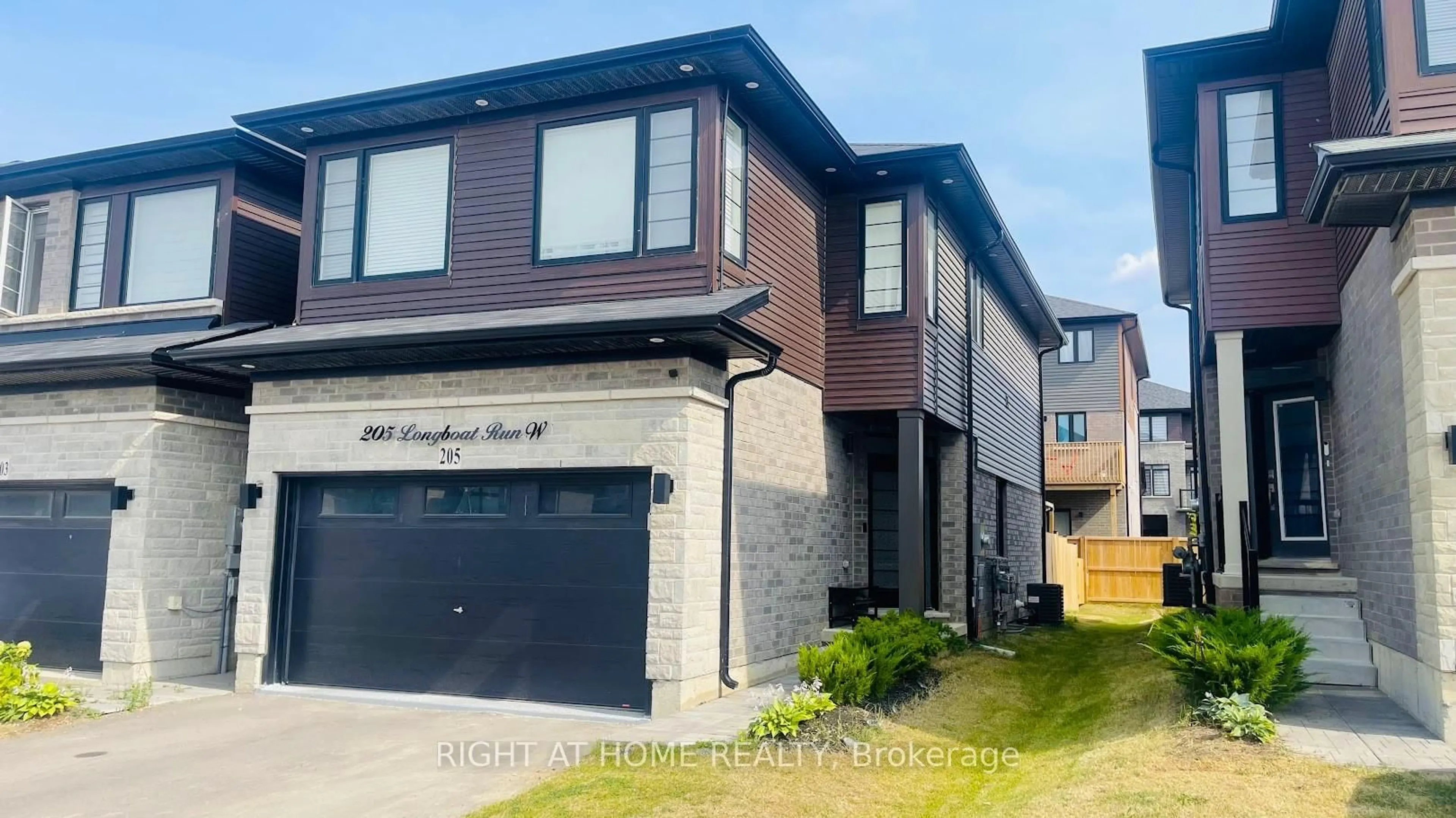 Home with brick exterior material, street for 205 Longboat Ru, Brantford Ontario N3T 0T2