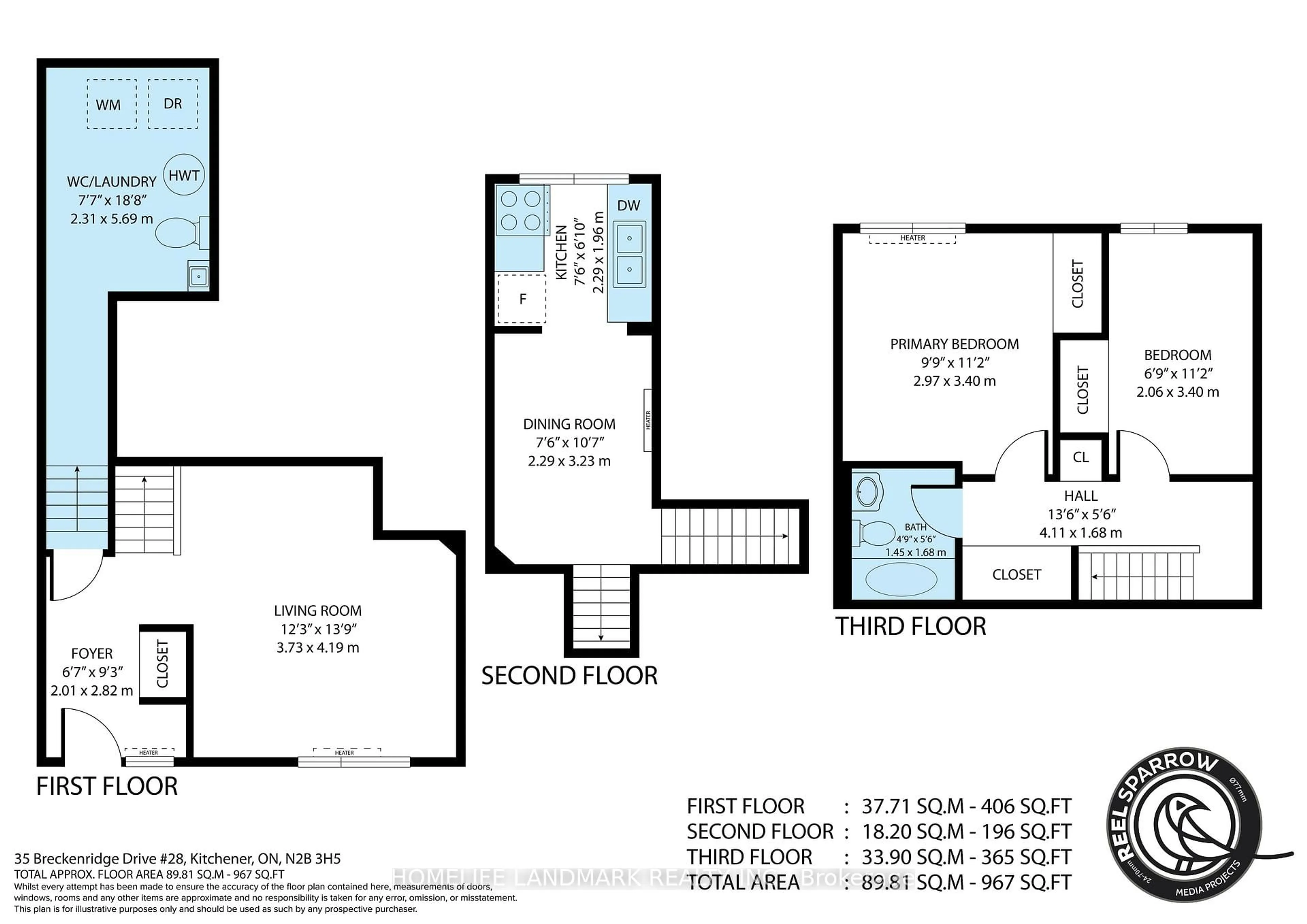 Floor plan for 35 BRECKENRIDGE Dr #28, Kitchener Ontario N2B 3H5