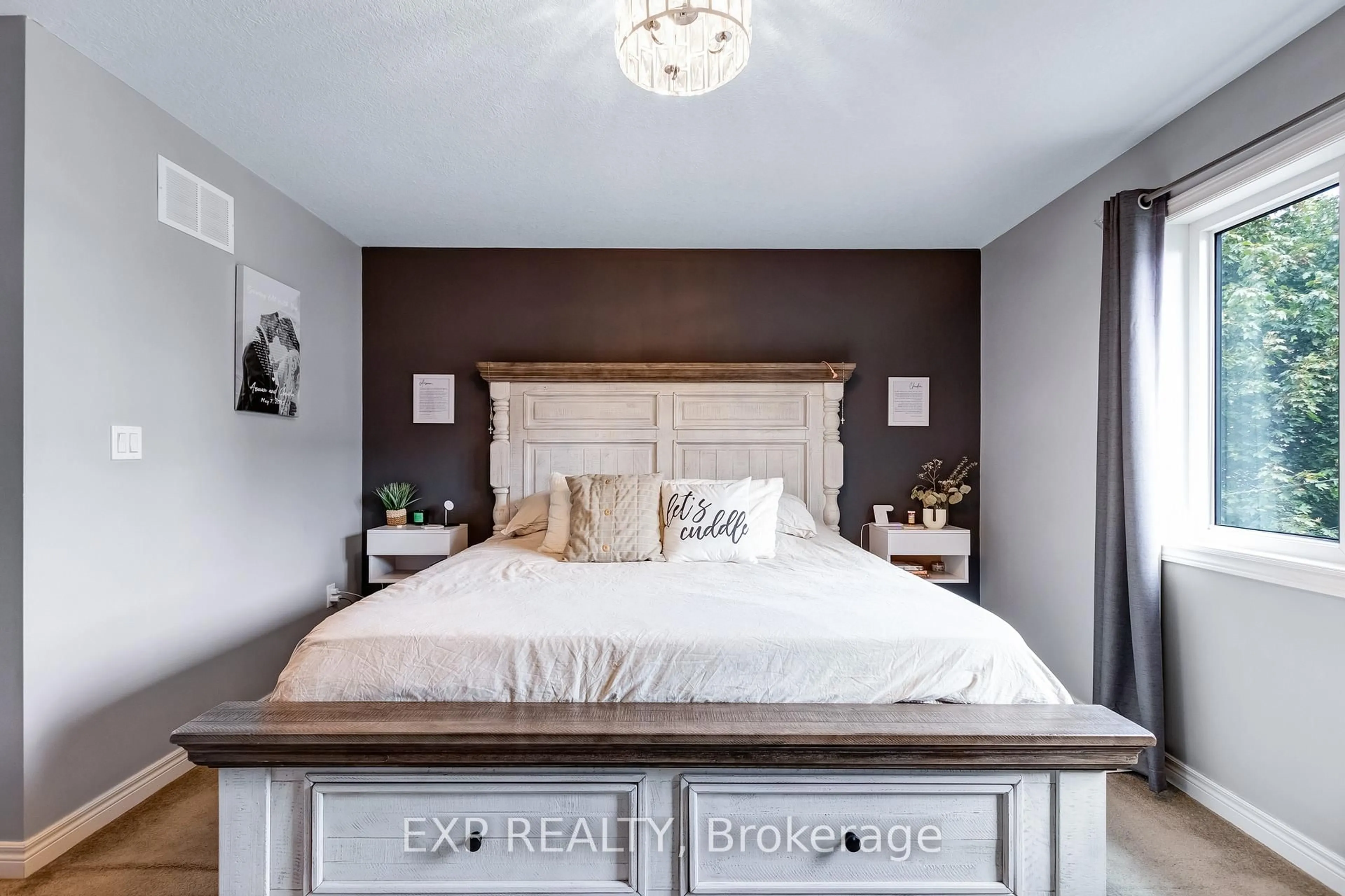 Bedroom with bed, wood/laminate floor for 688 Dunn Ave, Hamilton Ontario L8H 6M6