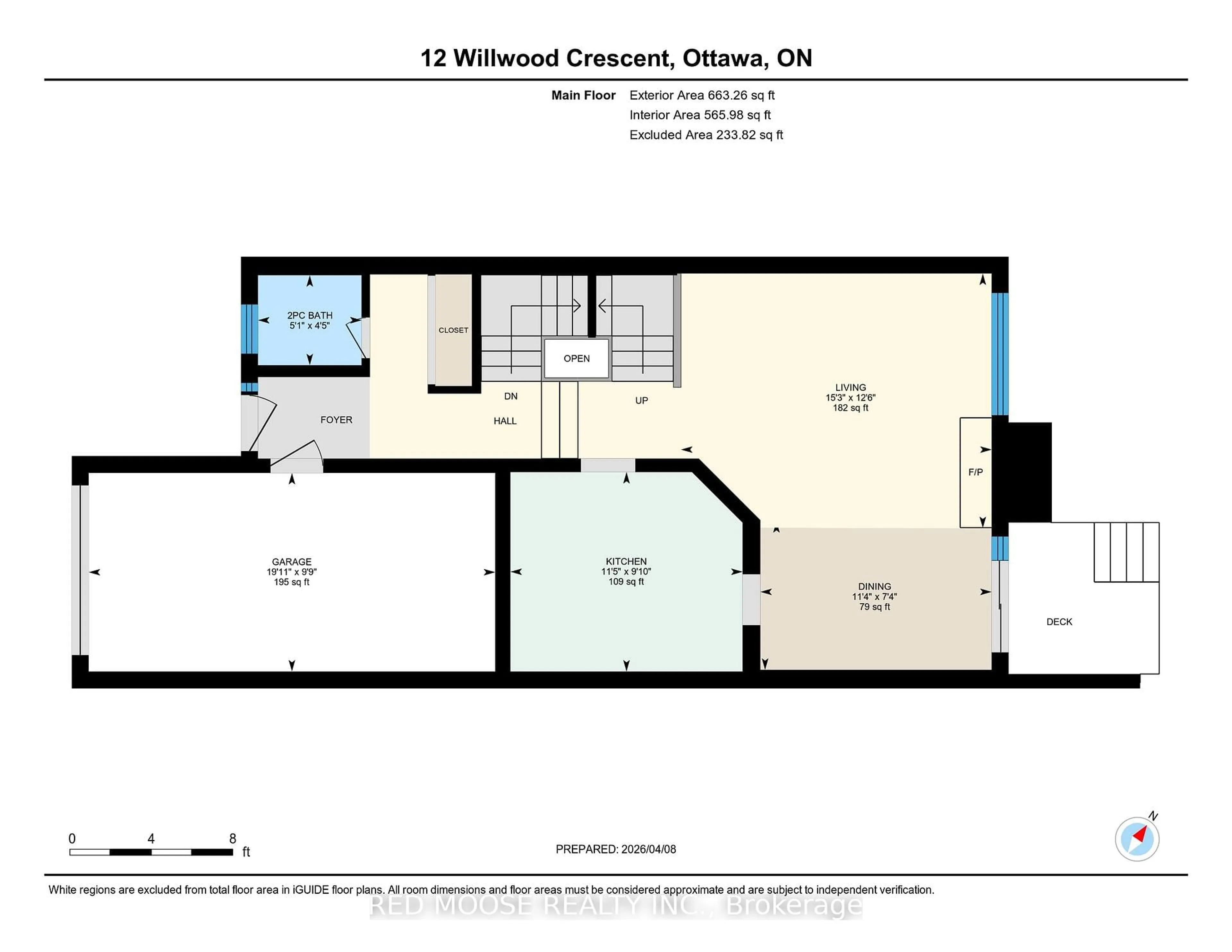 Floor plan for 12 Willwood Cres, Ottawa Ontario K2J 4B2