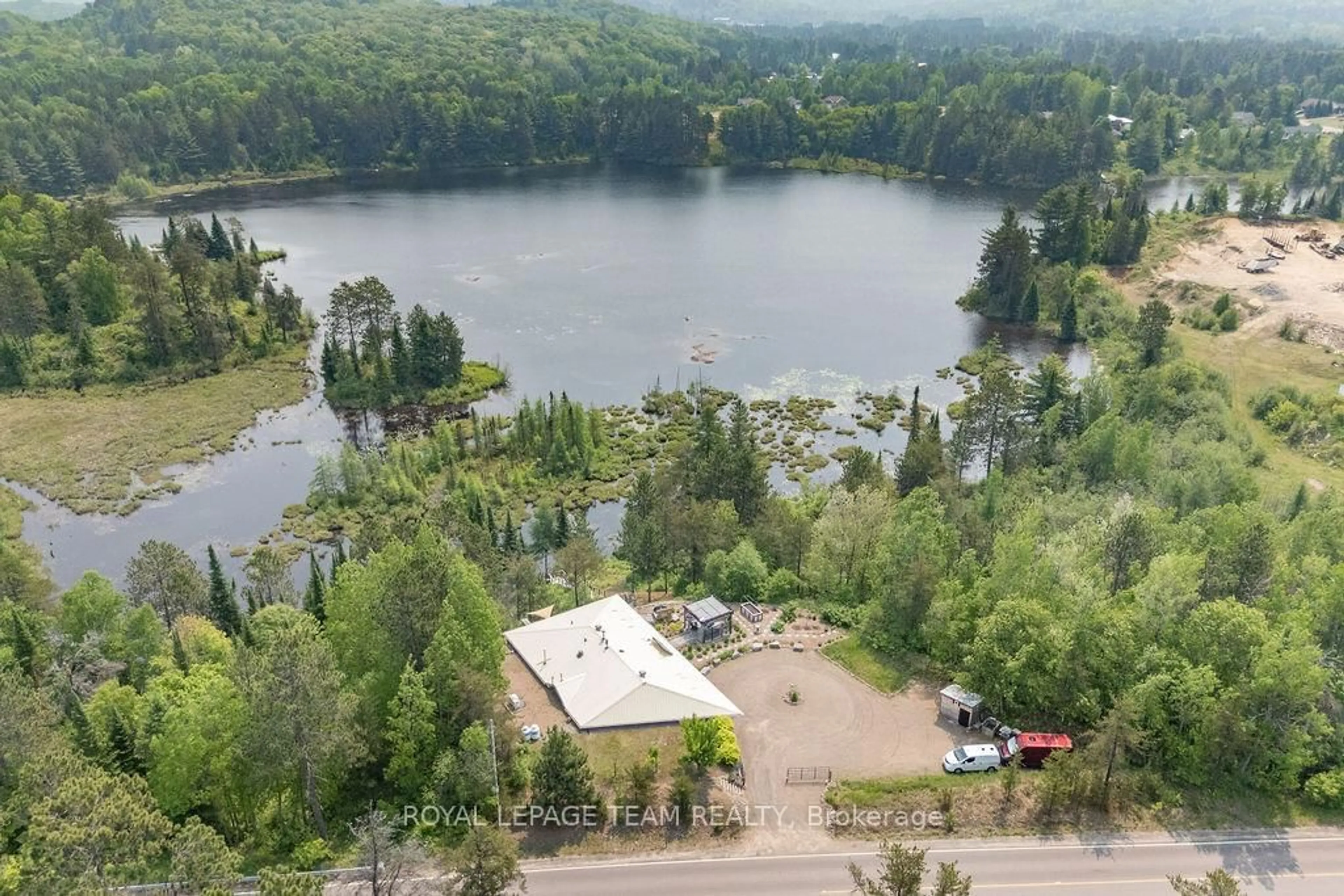 A pic from outside/outdoor area/front of a property/back of a property/a pic from drone, water/lake/river/ocean view for 188 Paugh Lake Rd, Barry's Bay Ontario K0J 1B0