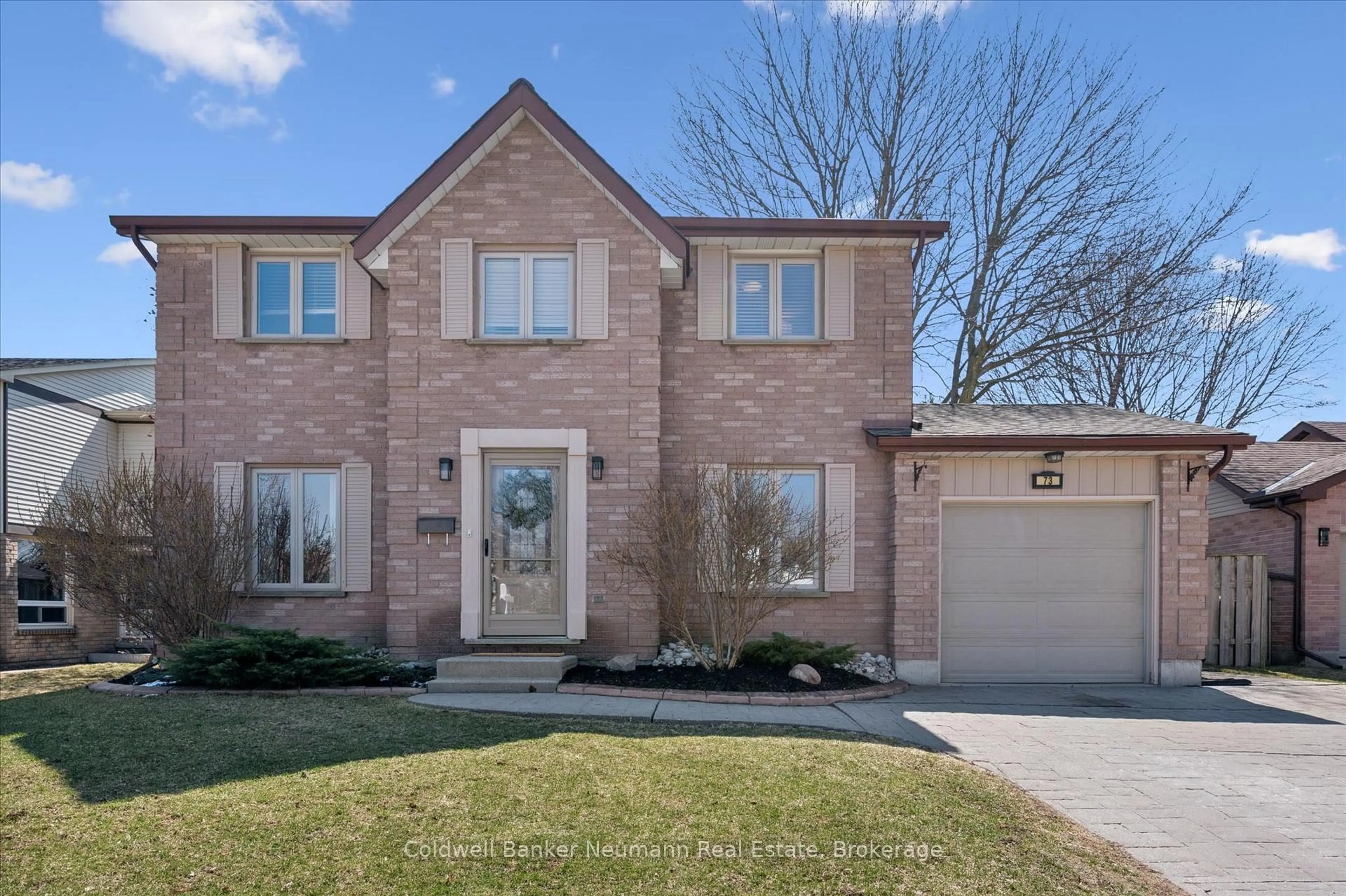 Home with brick exterior material, street for 73 Pathfinder Cres, Kitchener Ontario N2P 1S2