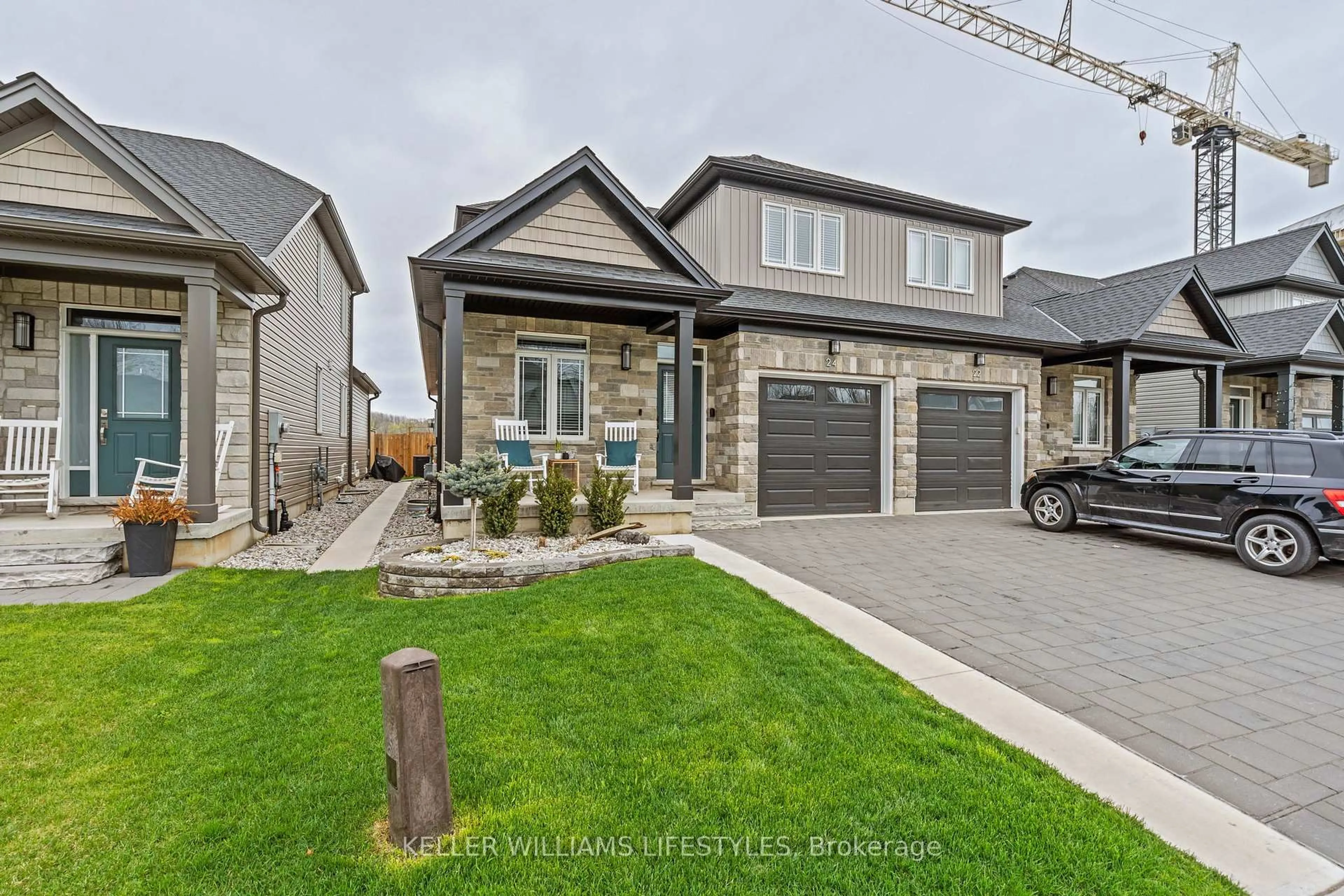 Home with brick exterior material, street for 24 Compass Tr, Central Elgin Ontario N5L 0B4