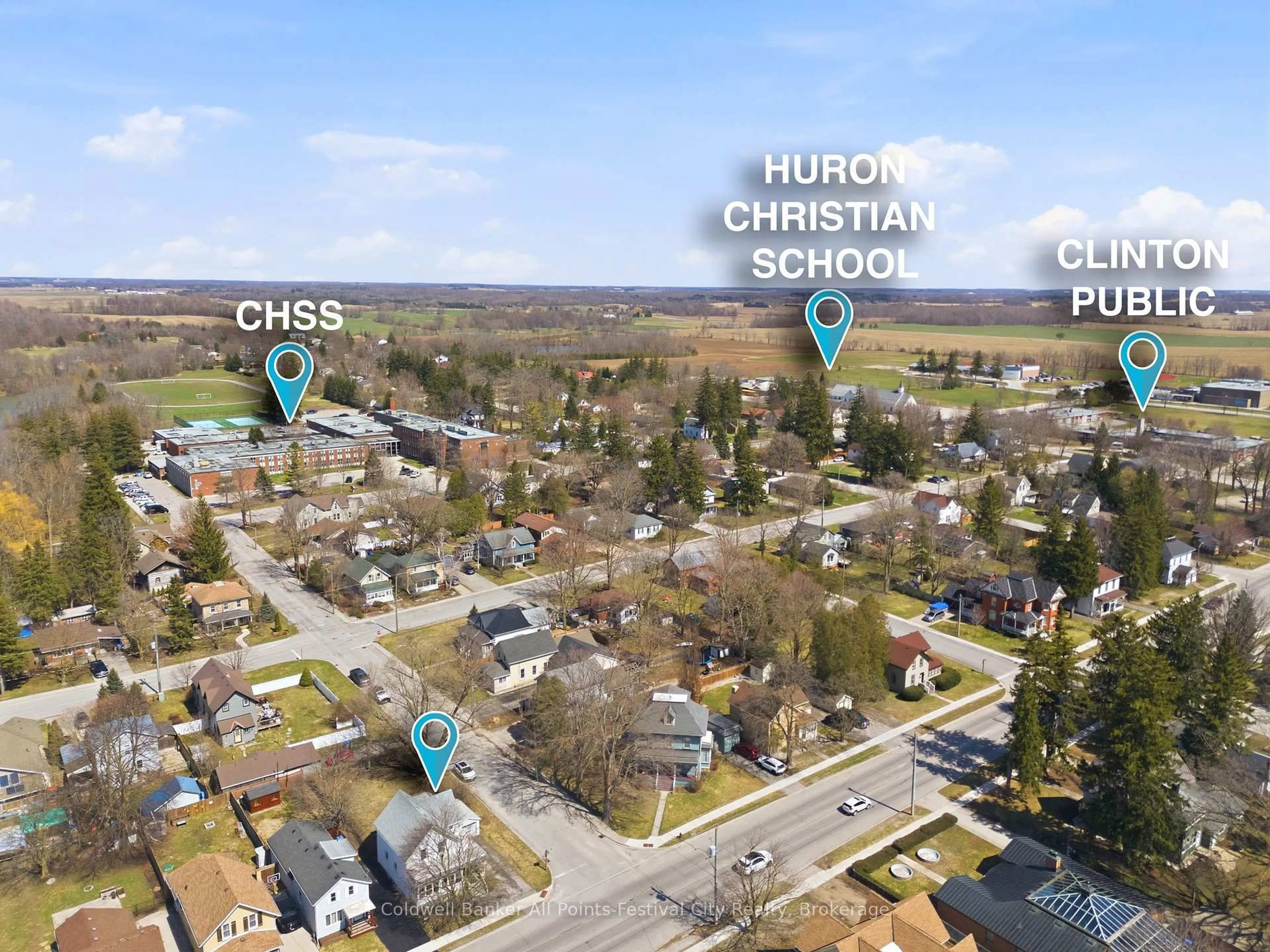 A pic from outside/outdoor area/front of a property/back of a property/a pic from drone, street for 129 Ontario St, Central Huron Ontario N0M 1L0