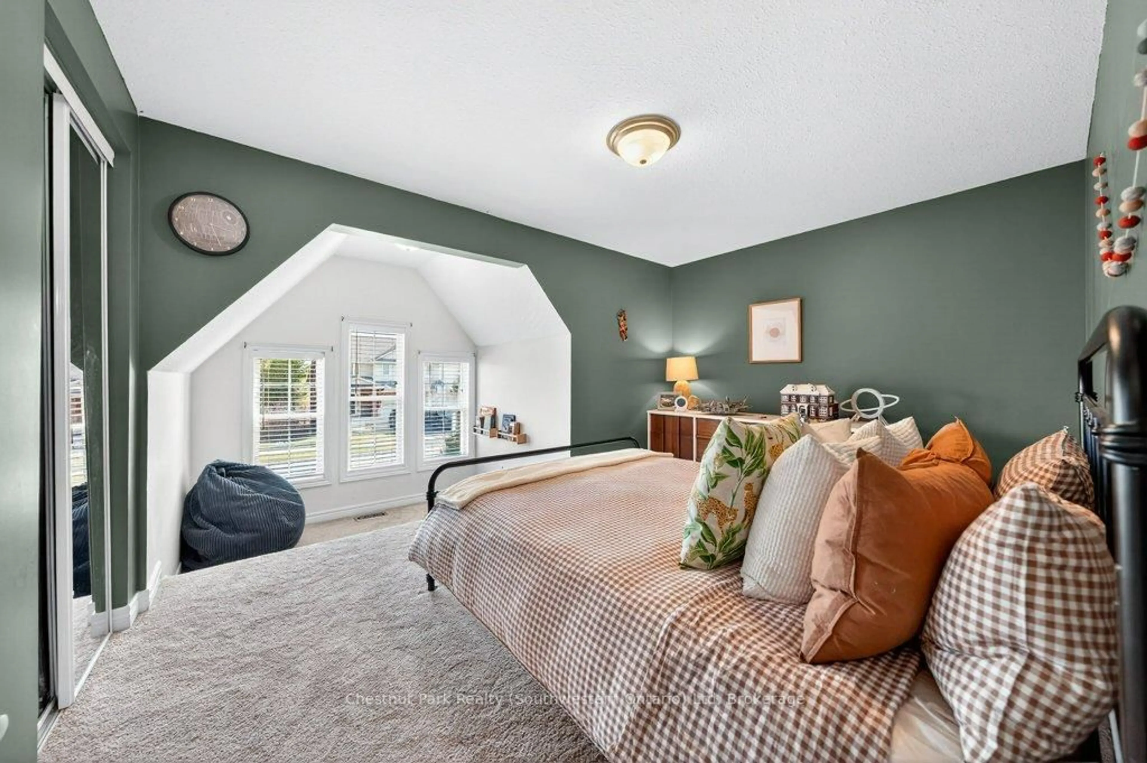 Bedroom with bed, carpet floor for 14 Teal Dr, Guelph Ontario N1C 1G3