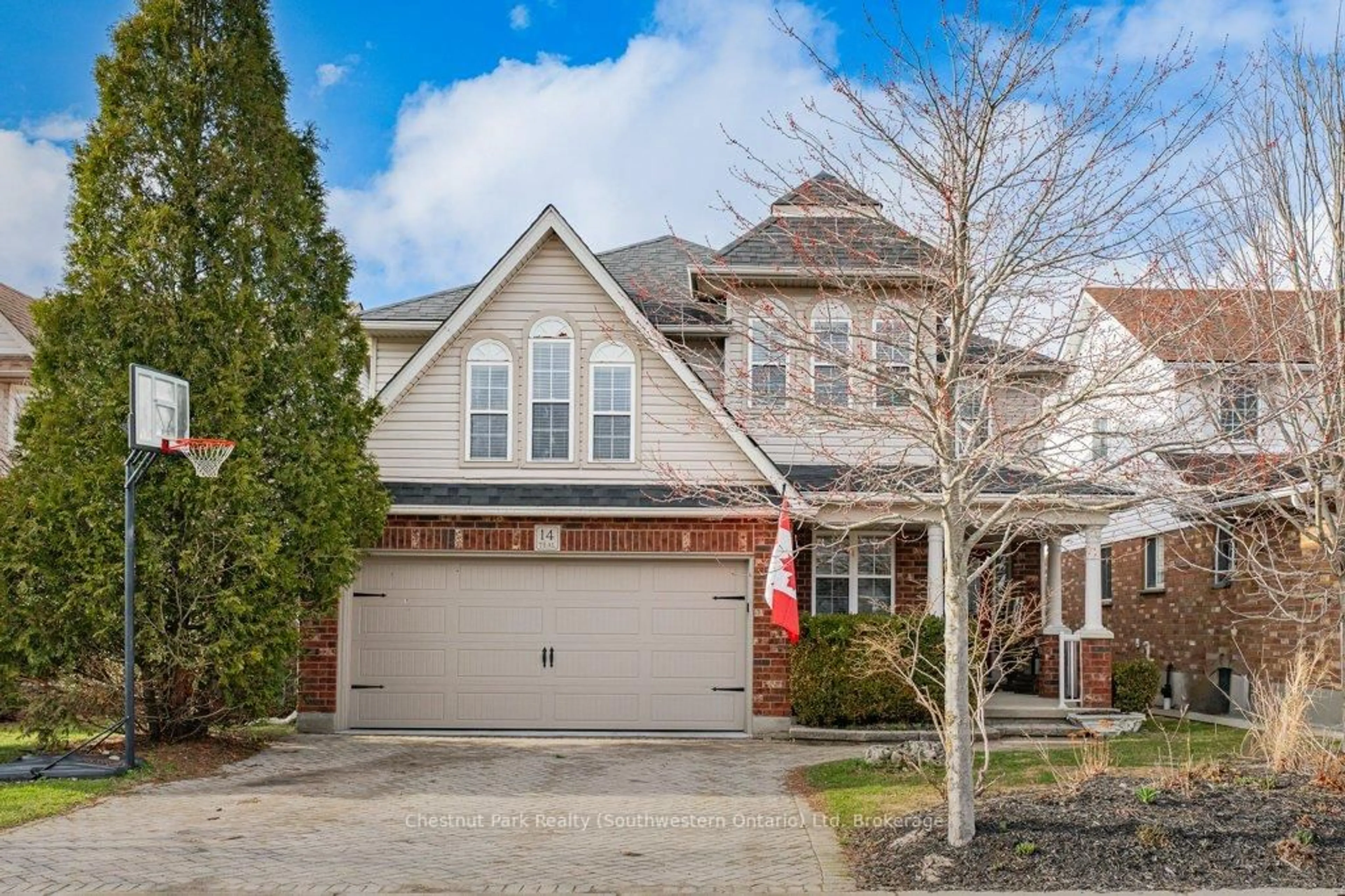 Home with brick exterior material, street for 14 Teal Dr, Guelph Ontario N1C 1G3