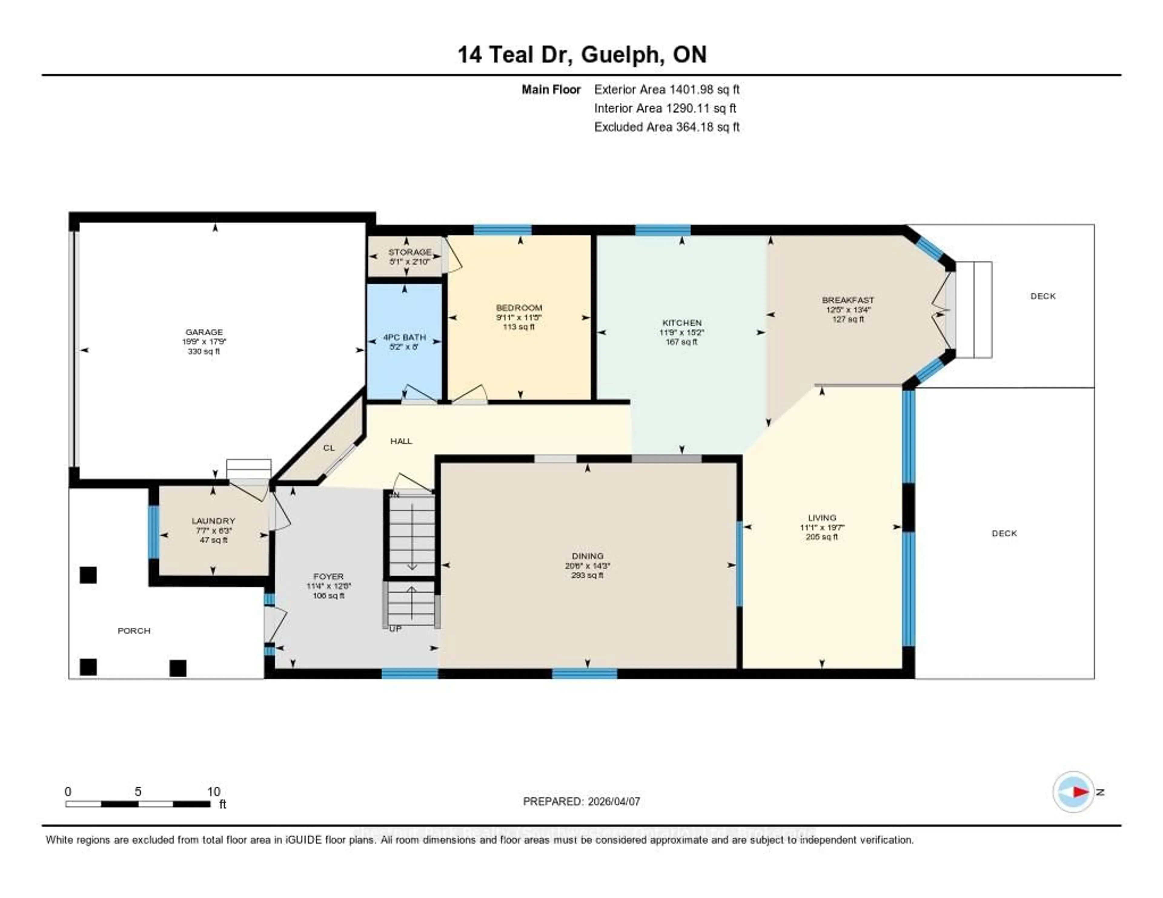 Floor plan for 14 Teal Dr, Guelph Ontario N1C 1G3