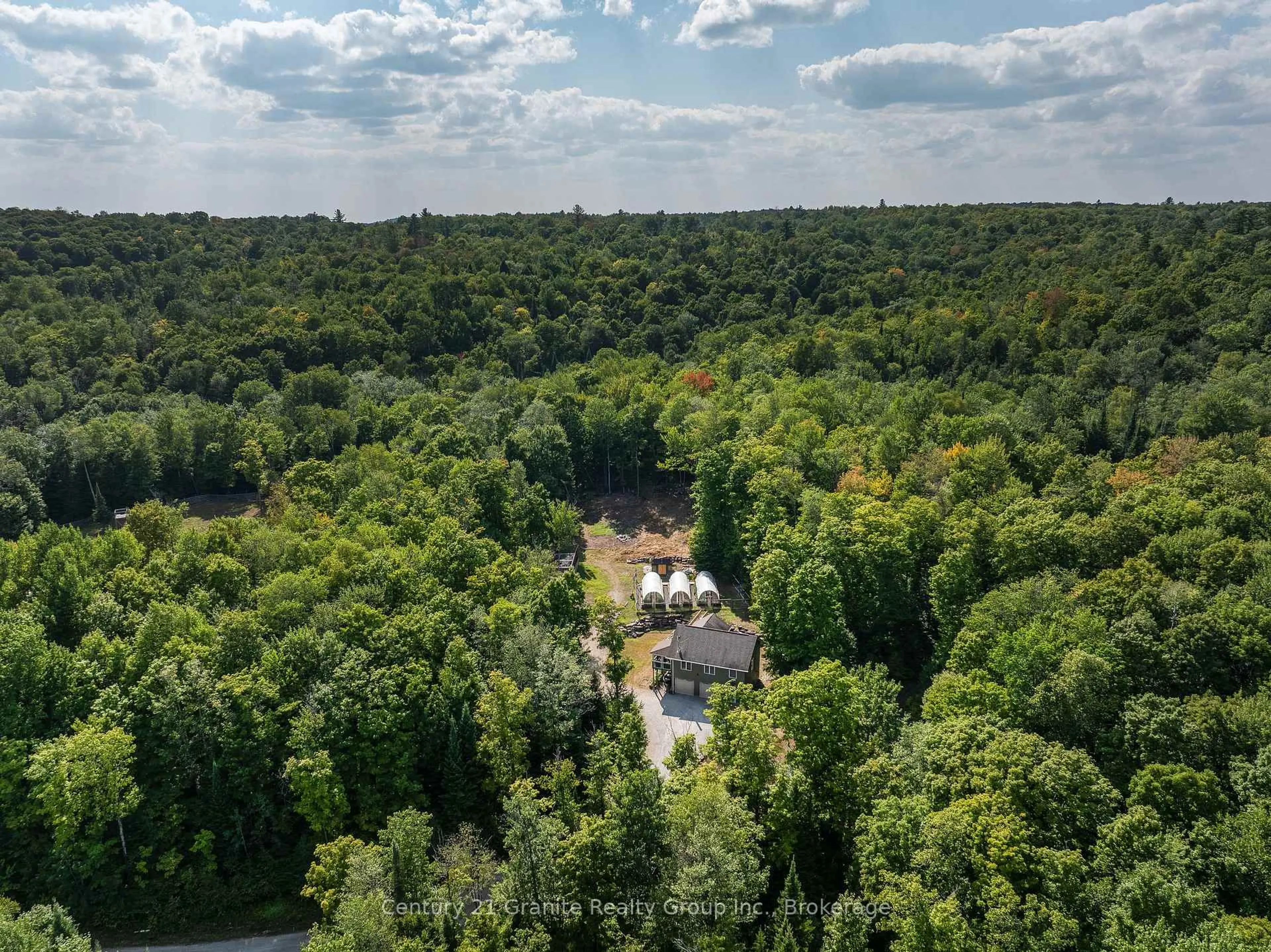 A pic from outside/outdoor area/front of a property/back of a property/a pic from drone, forest/trees view for 1071 Dardanelles Rd, Dysart et al Ontario K0M 1S0