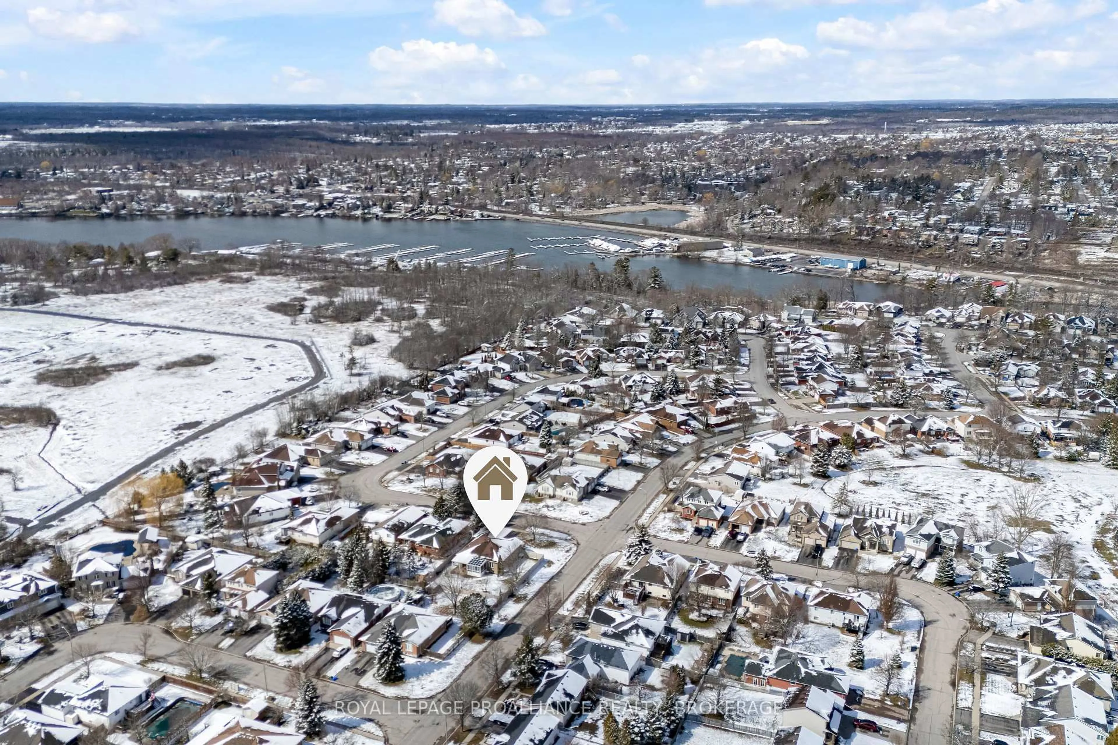 A pic from outside/outdoor area/front of a property/back of a property/a pic from drone, water/lake/river/ocean view for 545 Shiloh Ave, Kingston Ontario K7M 8W1