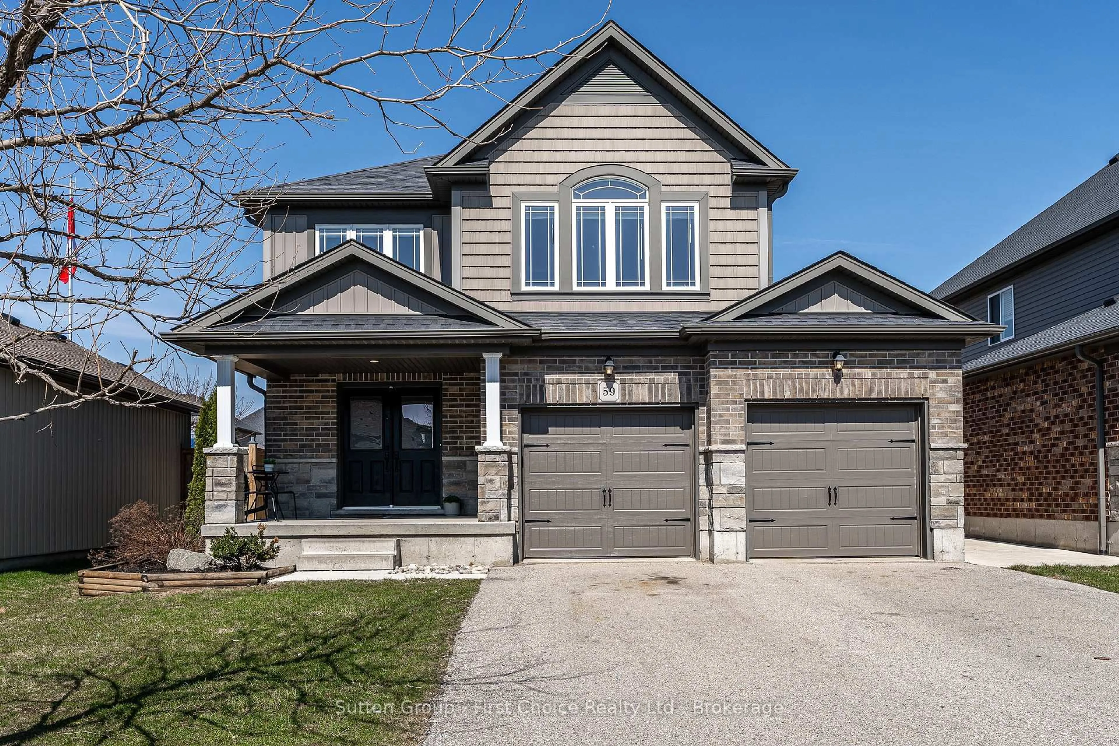 Home with brick exterior material, street for 59 Bradshaw Dr, Stratford Ontario N5A 0E2