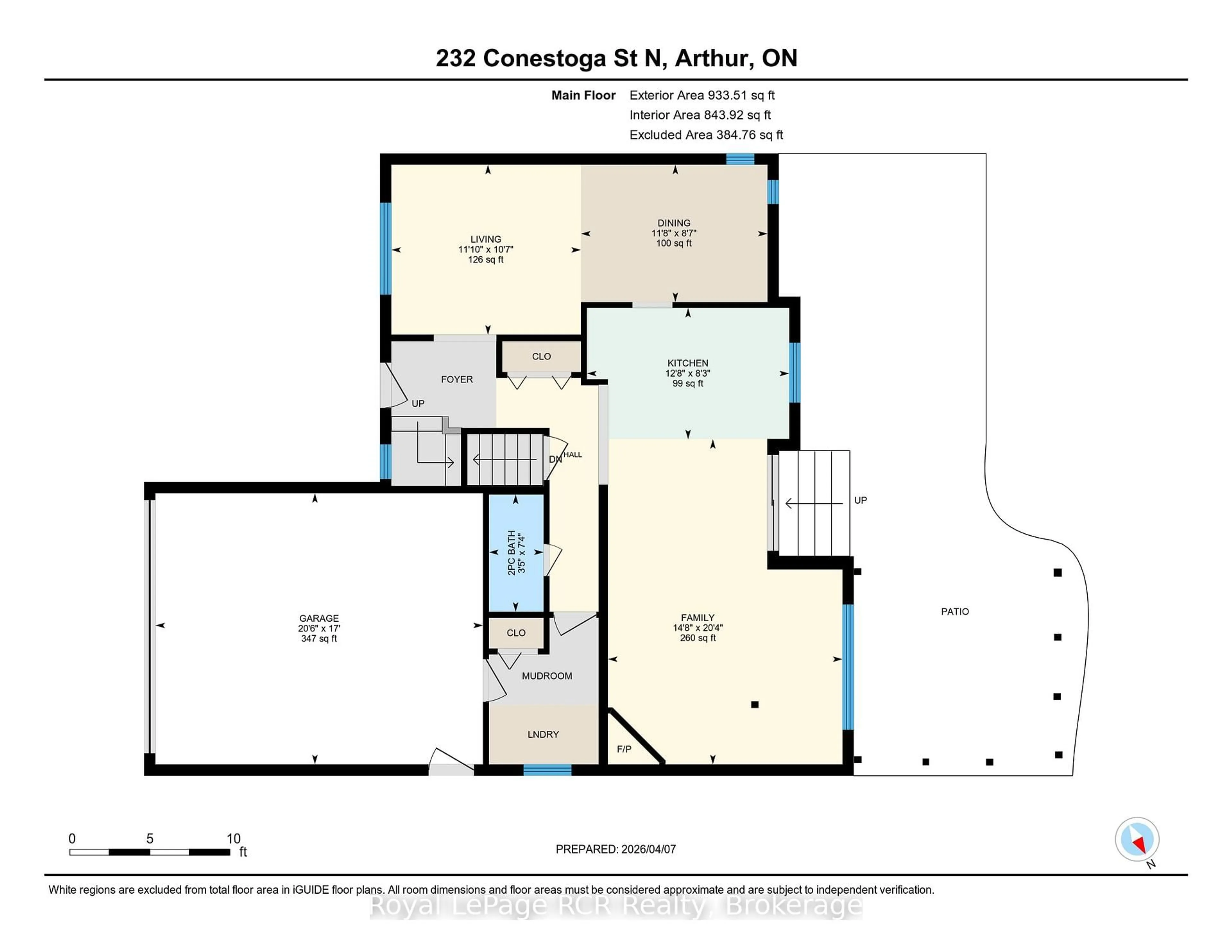 Floor plan for 232 Conestoga St, Wellington North Ontario N0G 1A0