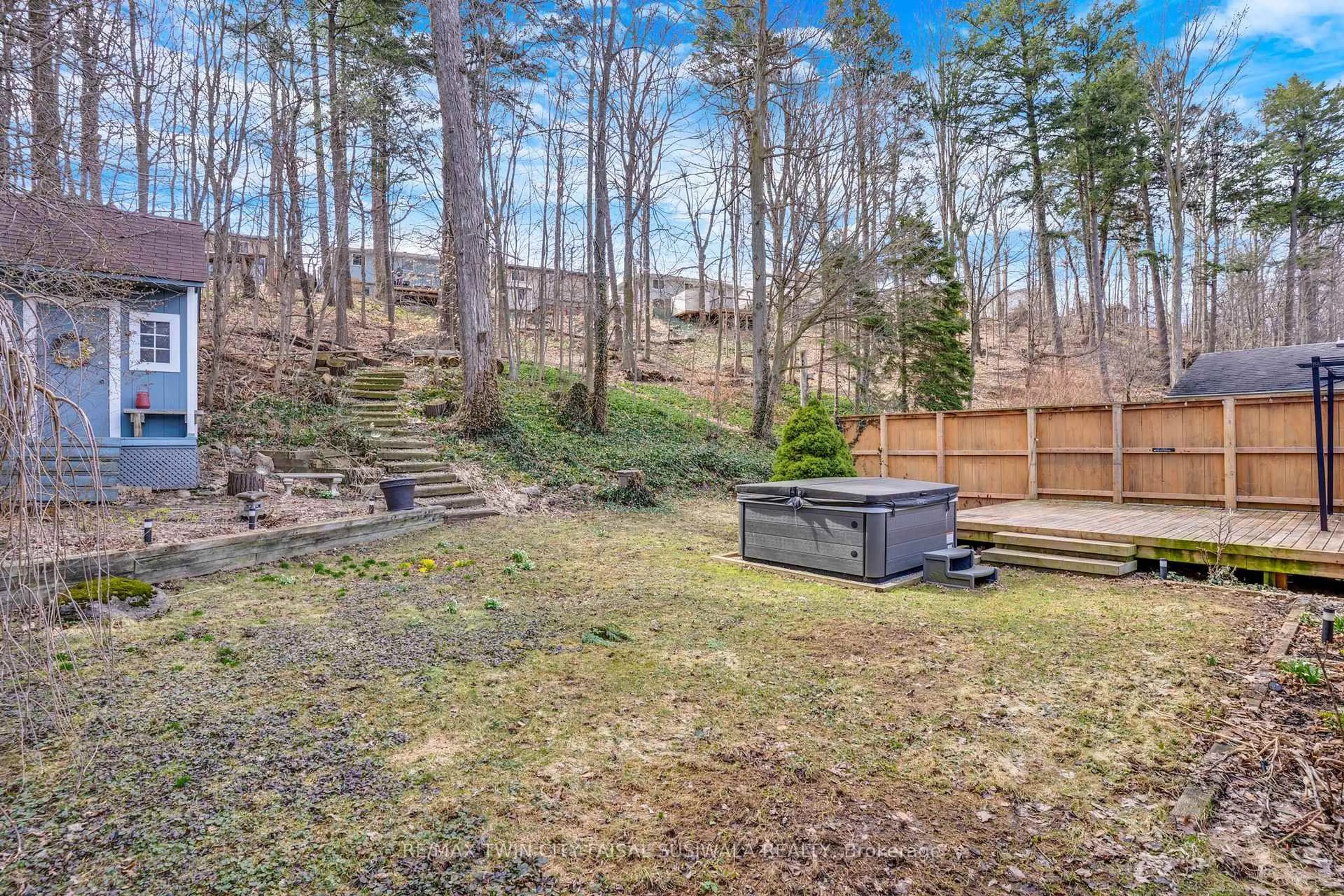 Patio, forest/trees view for 37 Yellow Birch Dr, Kitchener Ontario N2N 2M1