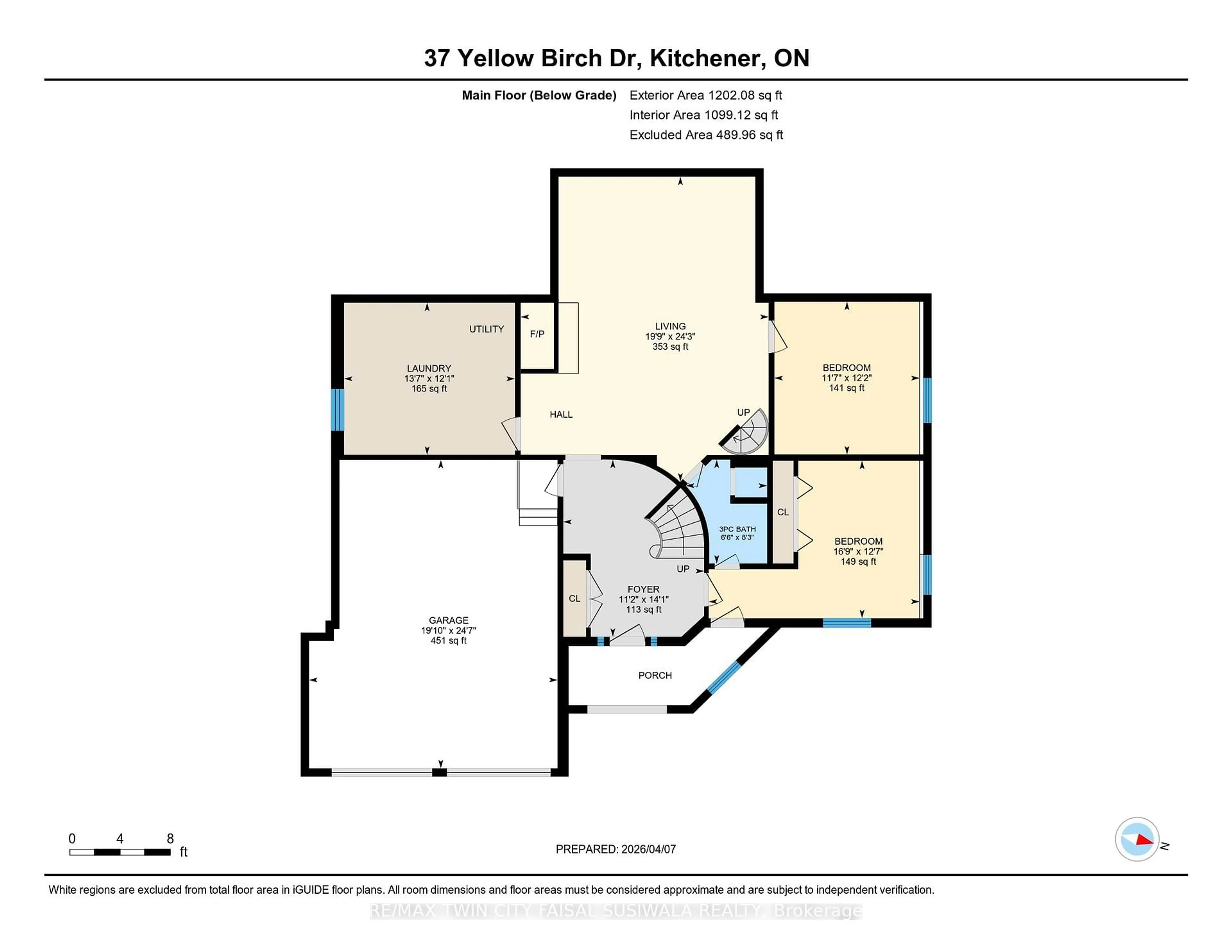 Floor plan for 37 Yellow Birch Dr, Kitchener Ontario N2N 2M1