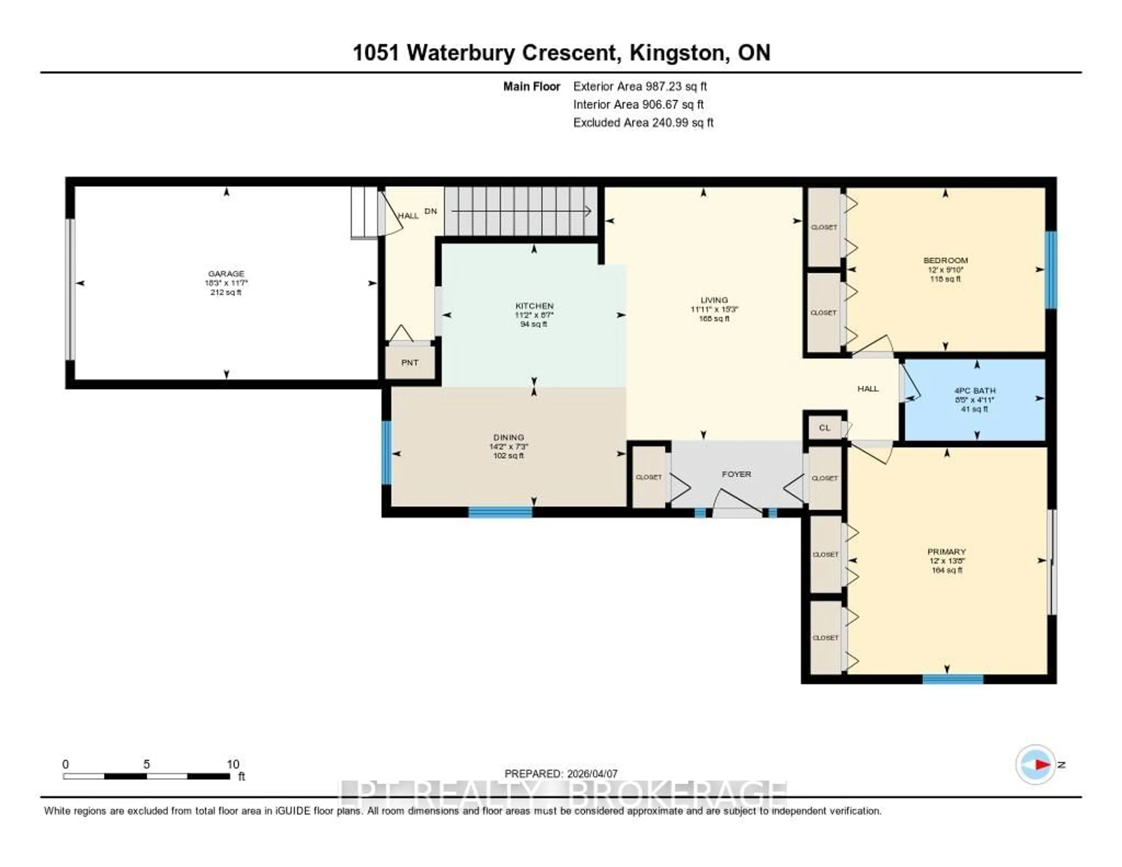 Floor plan for 1051 Waterbury Cres, Kingston Ontario K7M 8V4