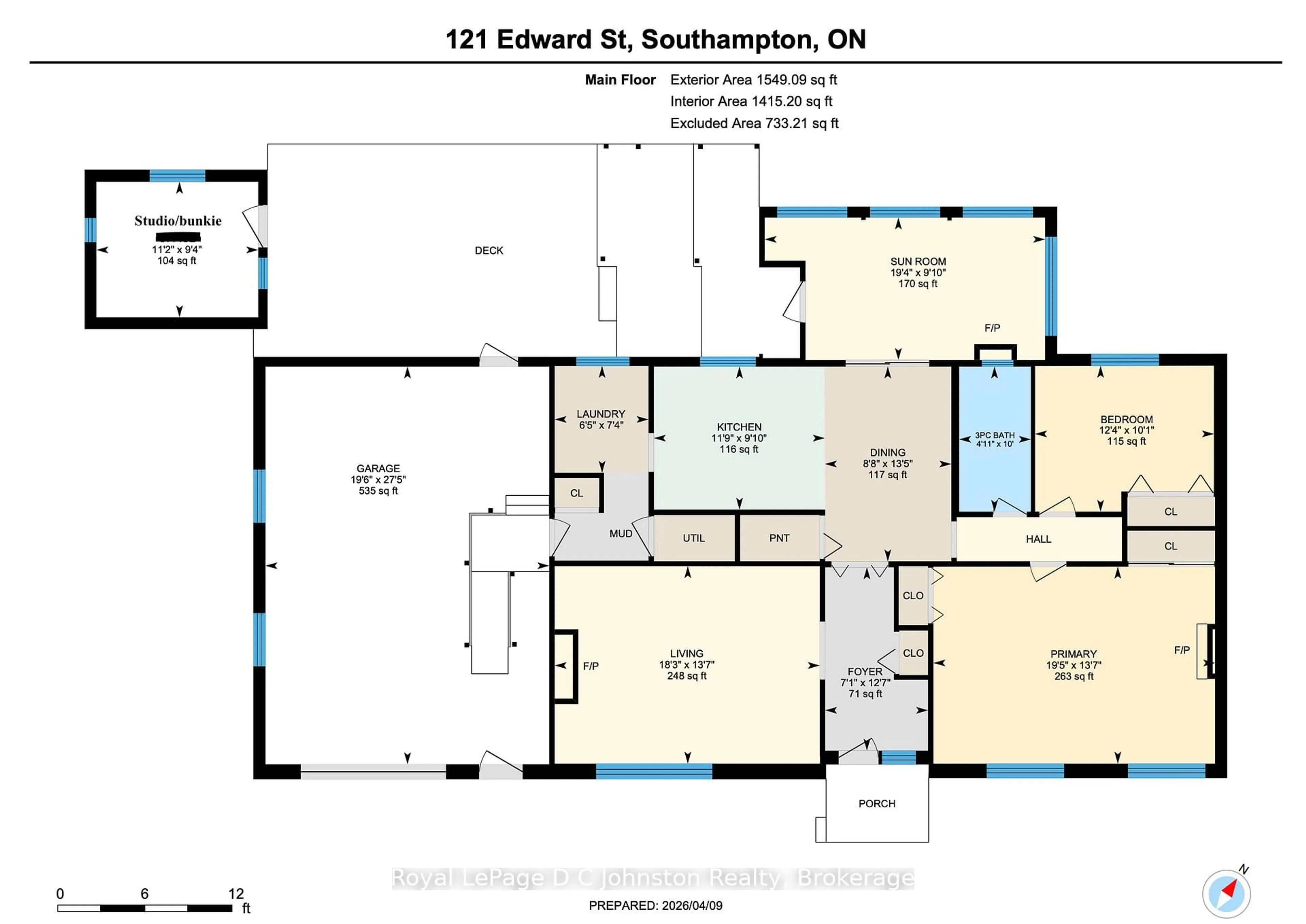 Floor plan for 121 Edward St, Saugeen Shores Ontario N0H 2L0