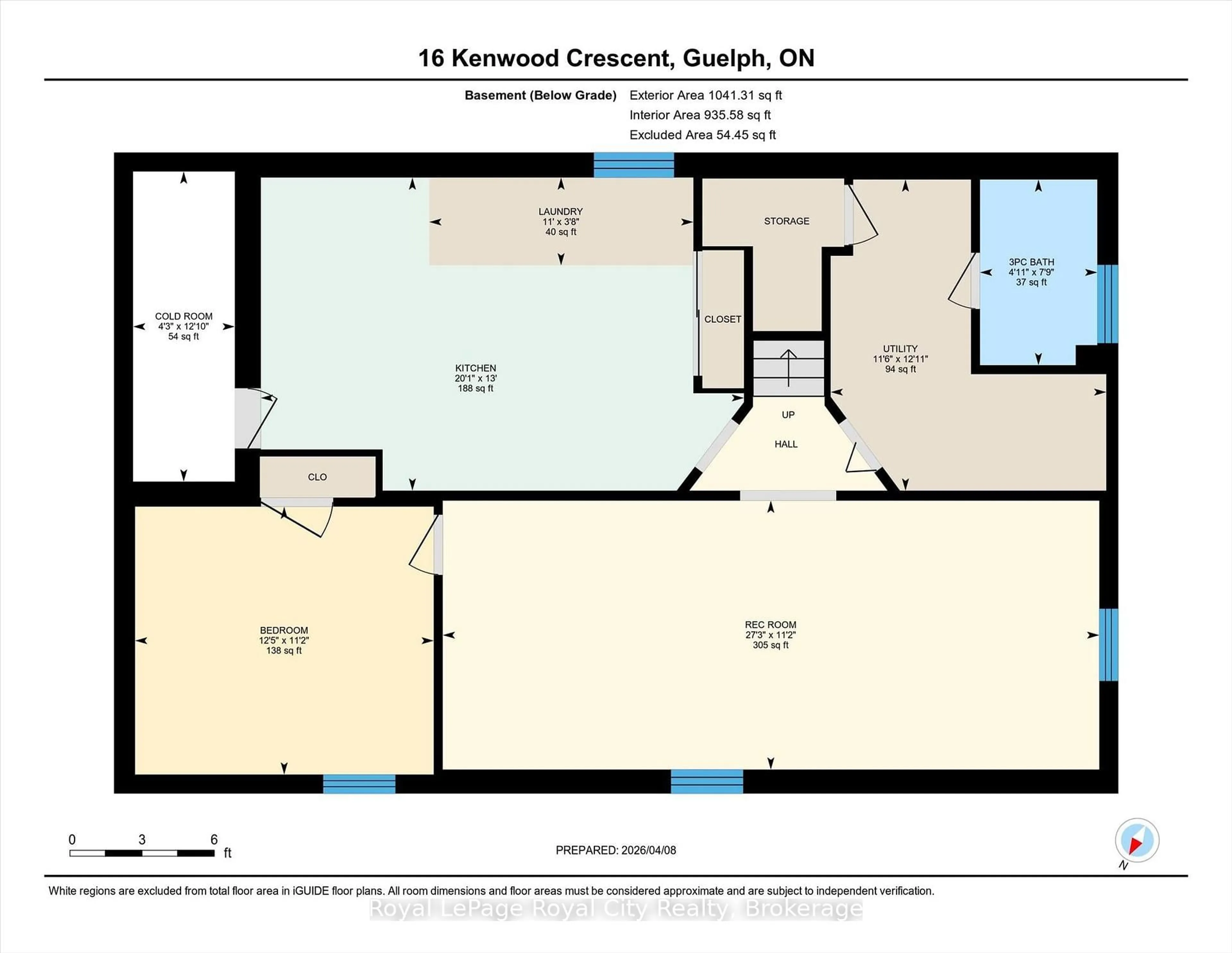 Floor plan for 16 Kenwood Cres, Guelph Ontario N1H 6E5