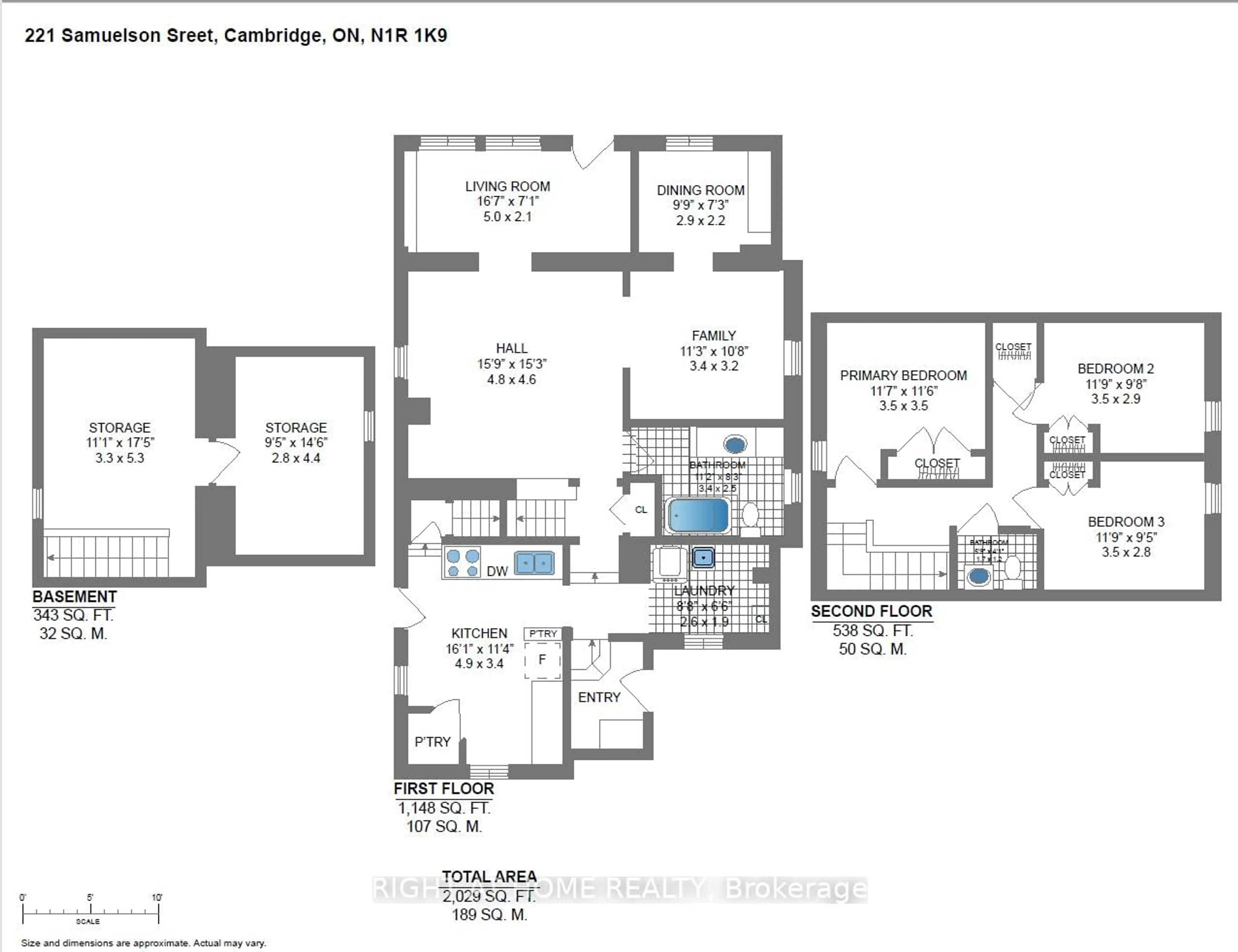 Floor plan for 221 Samuelson St, Cambridge Ontario N1R 1K9