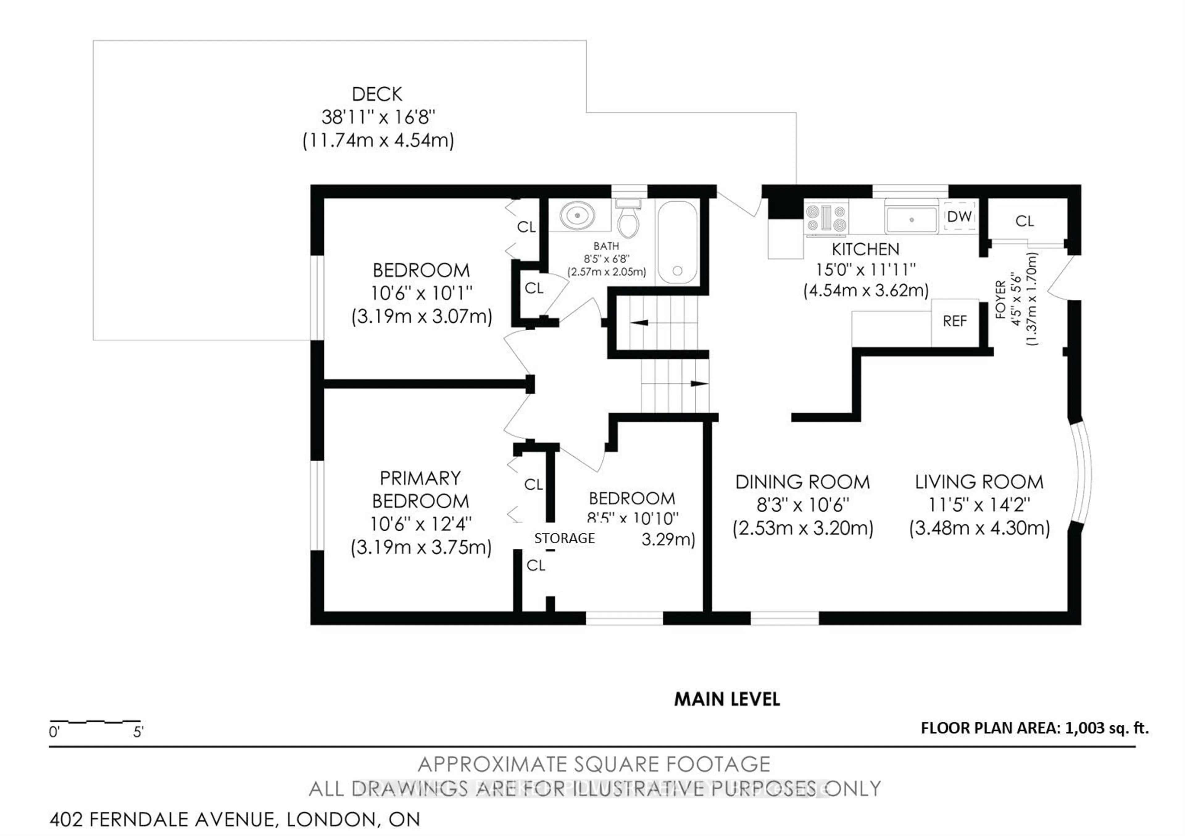 Floor plan for 402 Ferndale Ave, London South Ontario N6C 2Y8