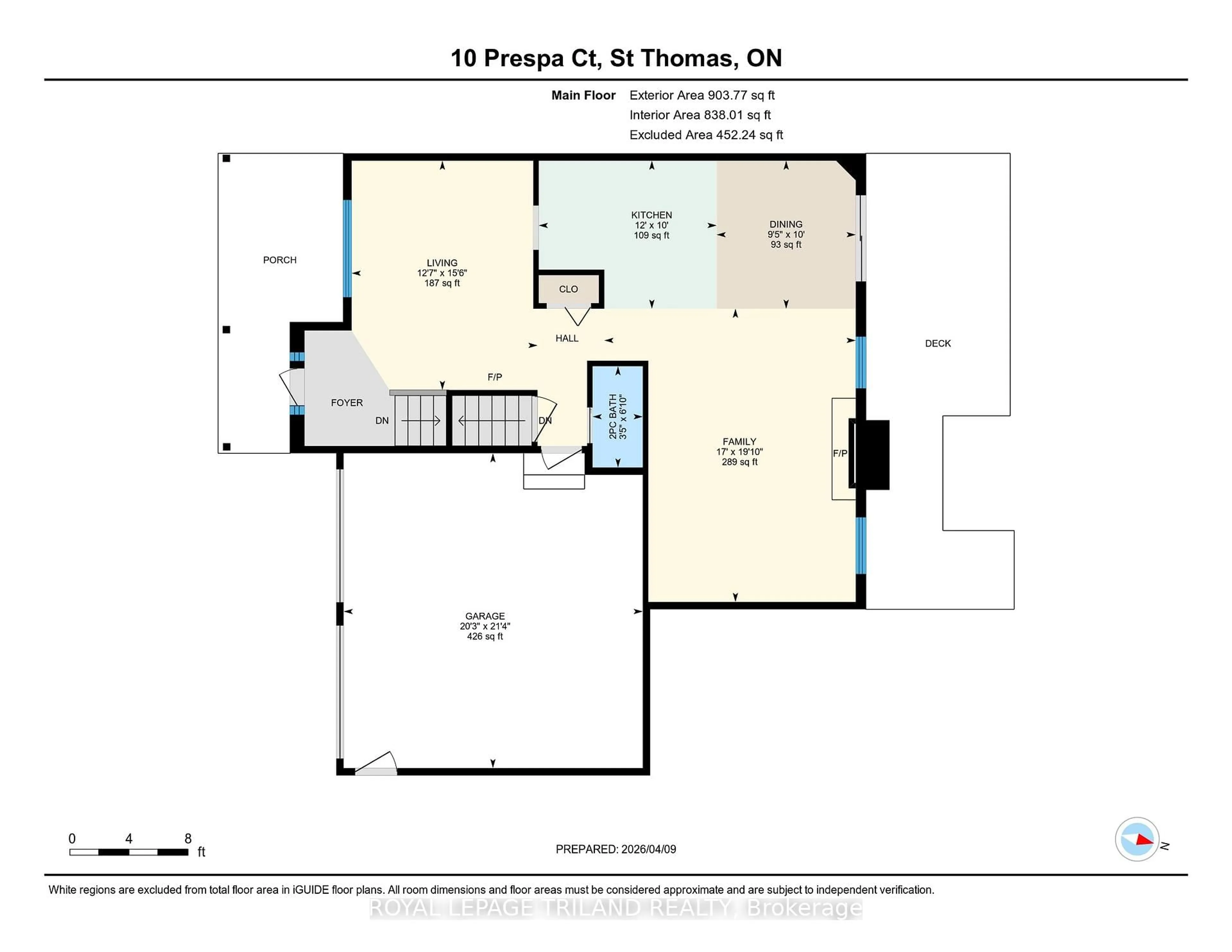 Floor plan for 10 PRESPA Crt, St. Thomas Ontario N5R 0A8