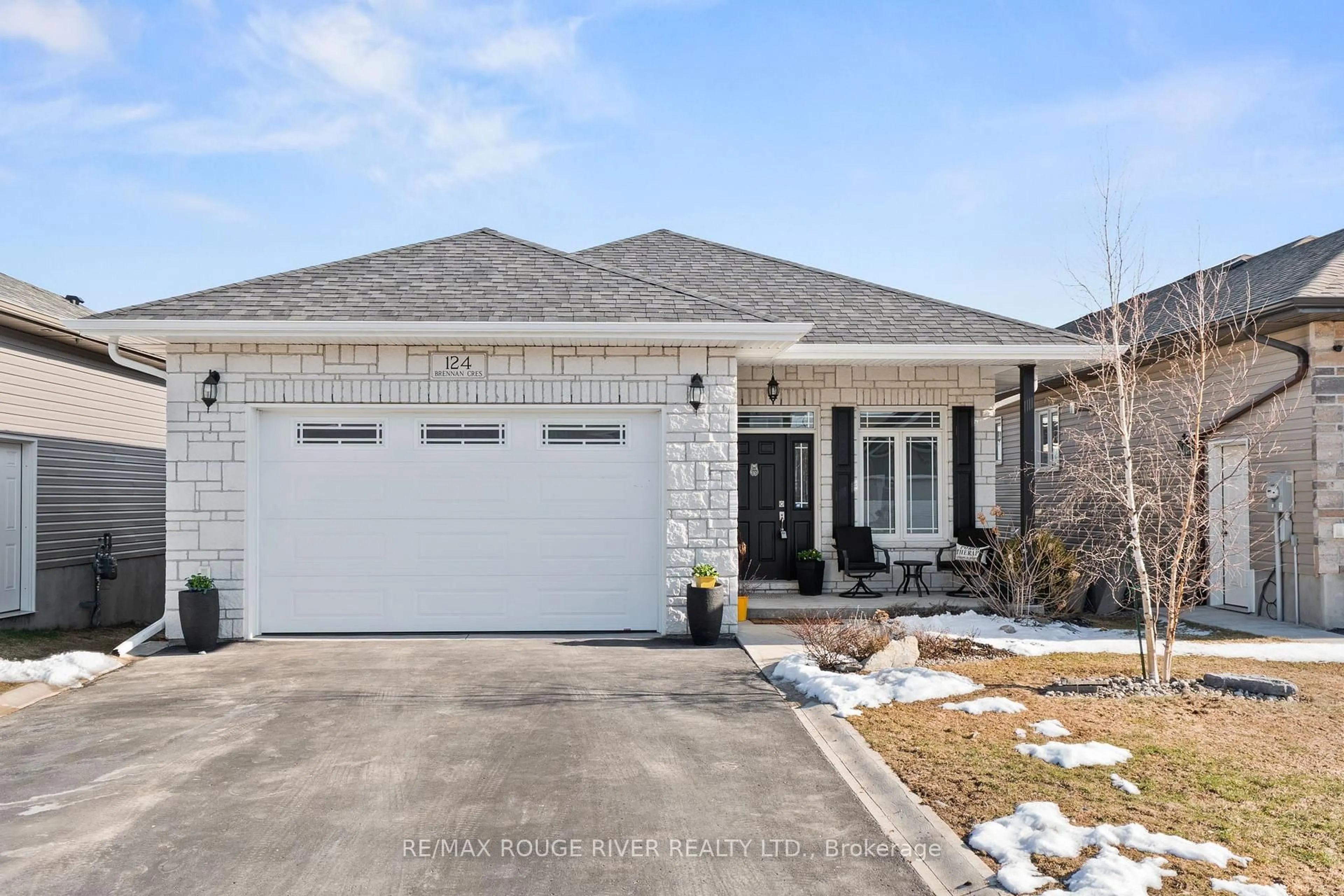 Home with brick exterior material, street for 124 Brennan Cres, Bissett Creek Ontario K0H 2H0