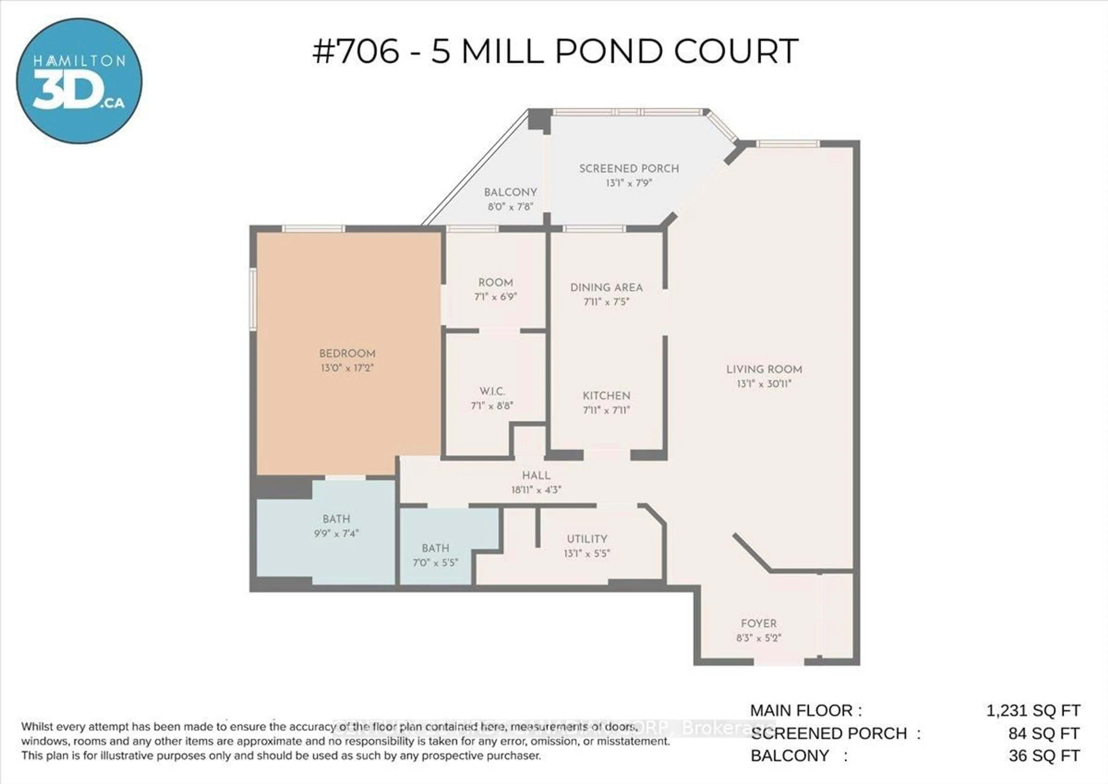 Floor plan for 5 Mill Pond Crt #706, Norfolk Ontario N3Y 5J6