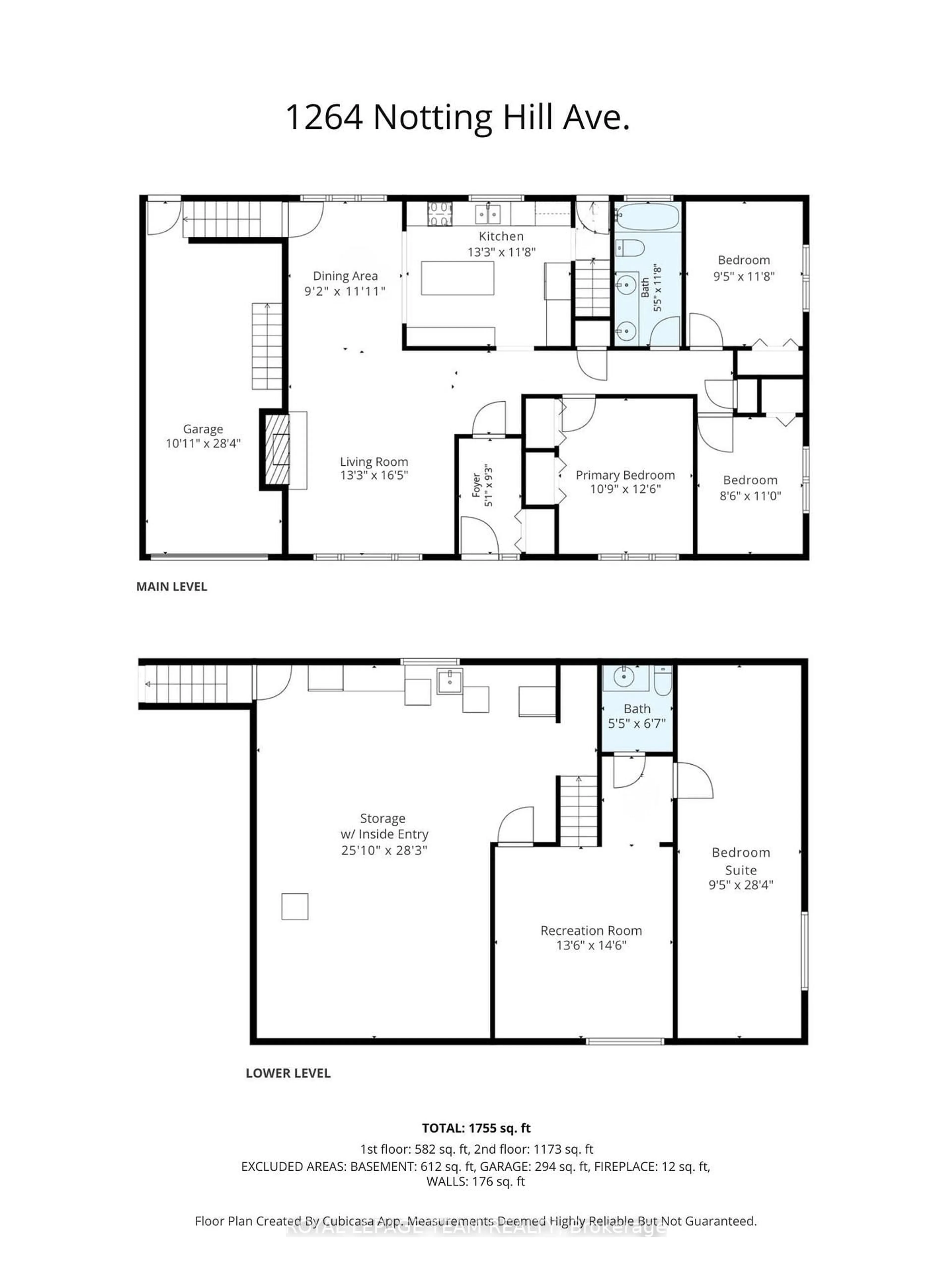 Floor plan for 1264 Notting Hill Ave, Ottawa Ontario K1V 6T4