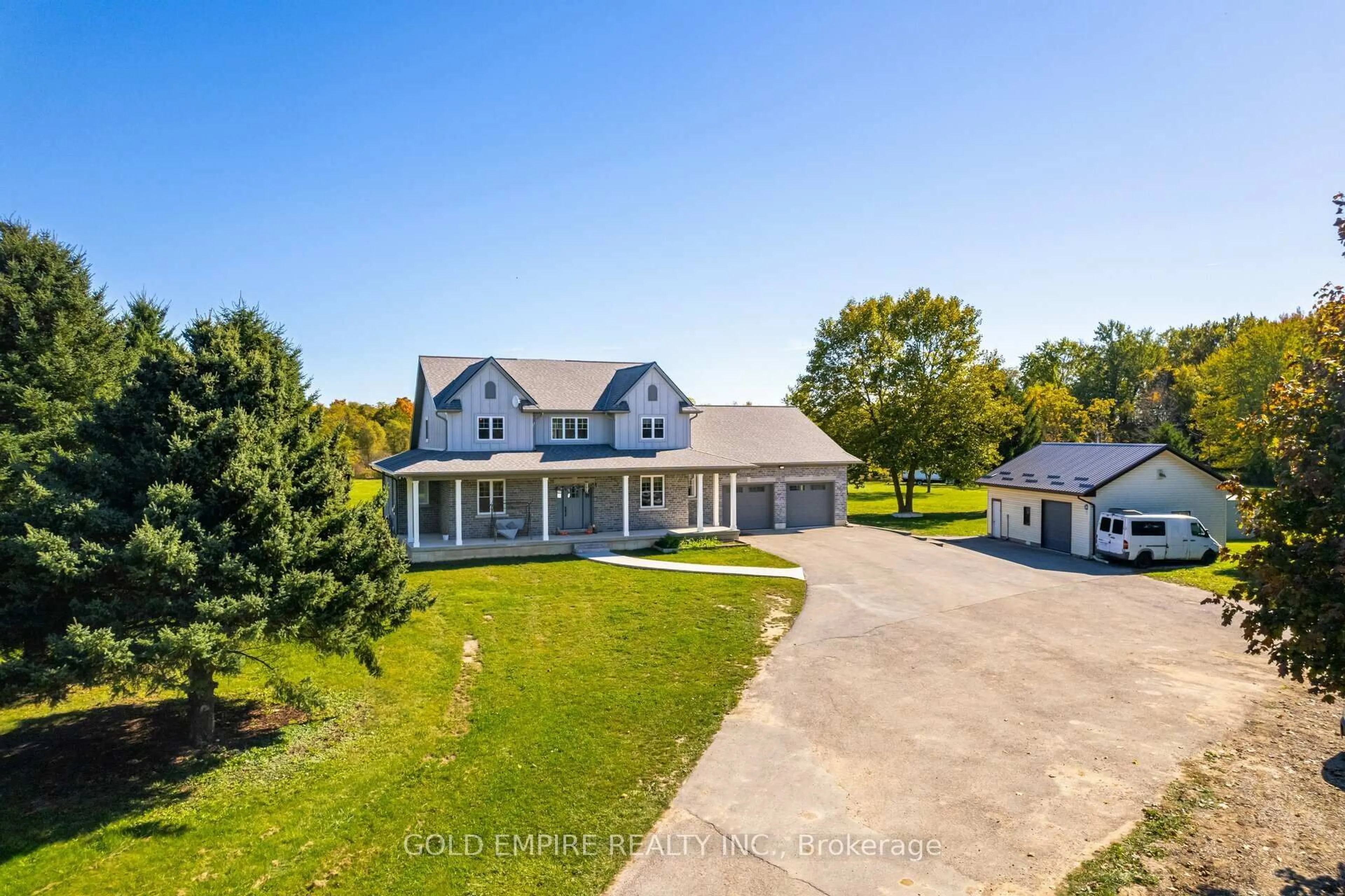 A pic from outside/outdoor area/front of a property/back of a property/a pic from drone, street for 11786 Parson Rd, Southwold Ontario N5P 3T2