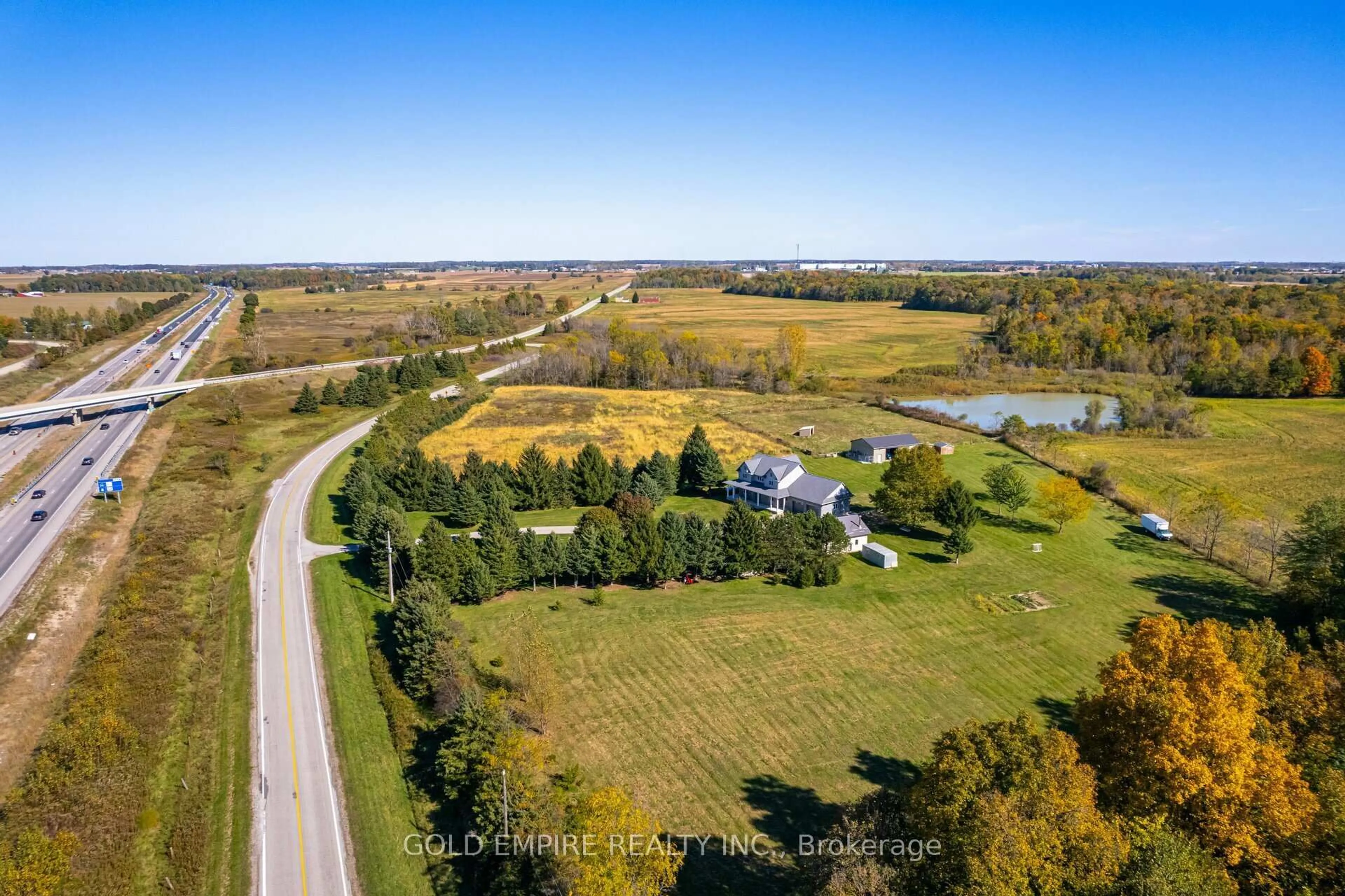 A pic from outside/outdoor area/front of a property/back of a property/a pic from drone, water/lake/river/ocean view for 11786 Parson Rd, Southwold Ontario N5P 3T2