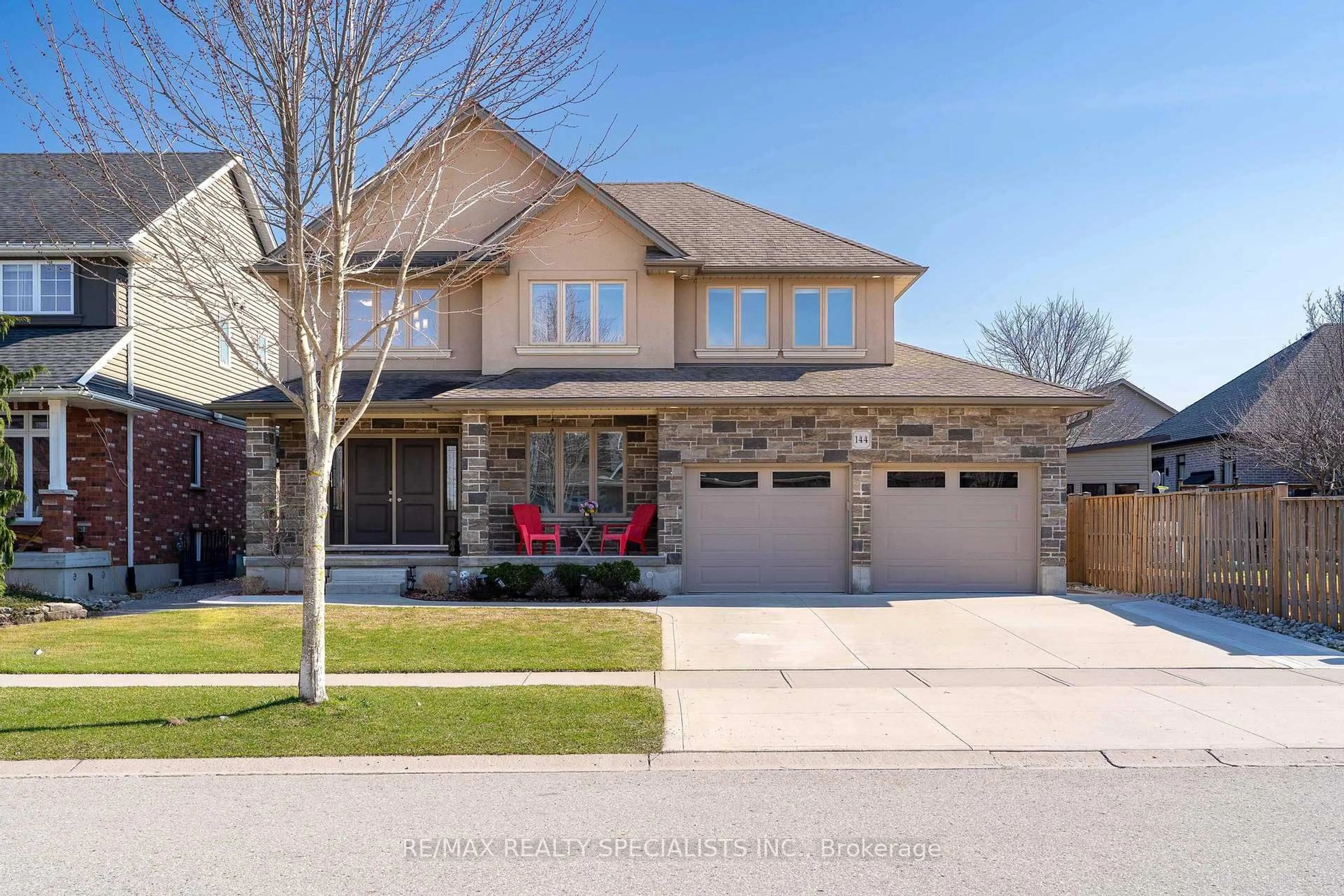 Home with brick exterior material, street for 144 Juno Cres, Woodstock Ontario N4T 0A9