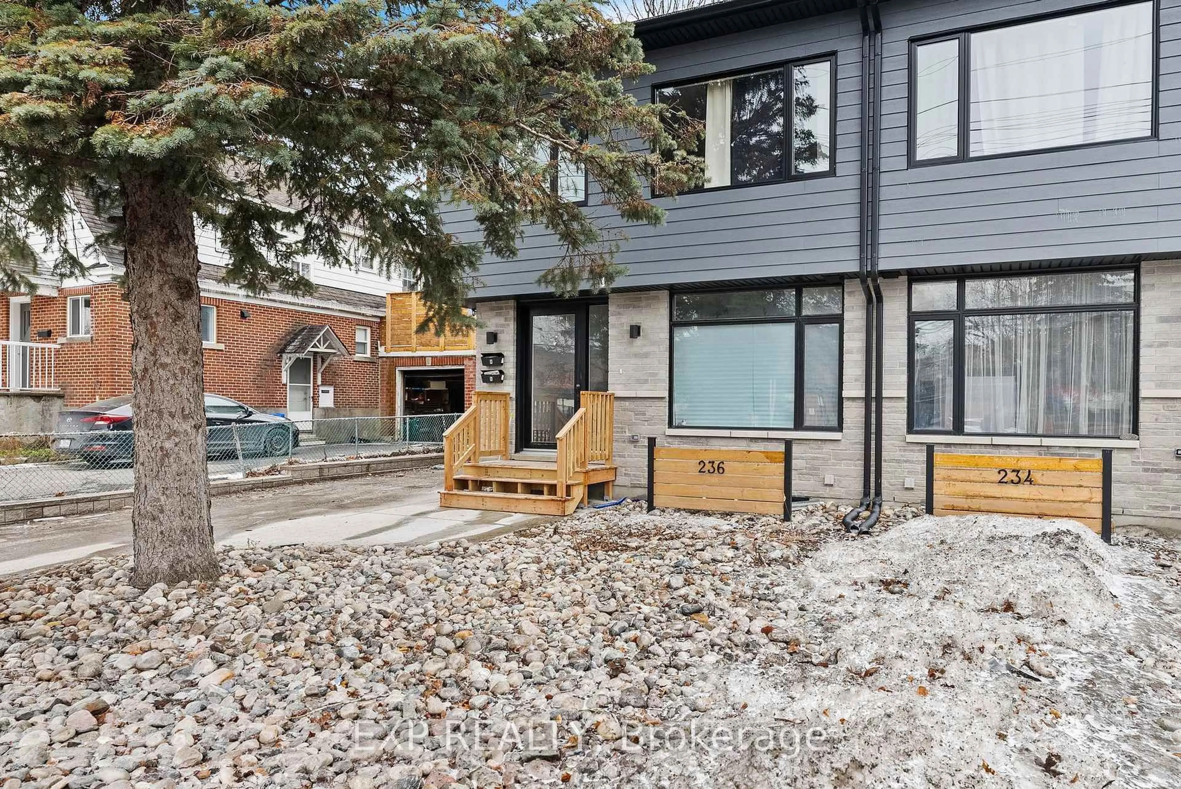 Home with brick exterior material, street for 234, 236 Woodroffe Ave, Ottawa Ontario K2A 3V4