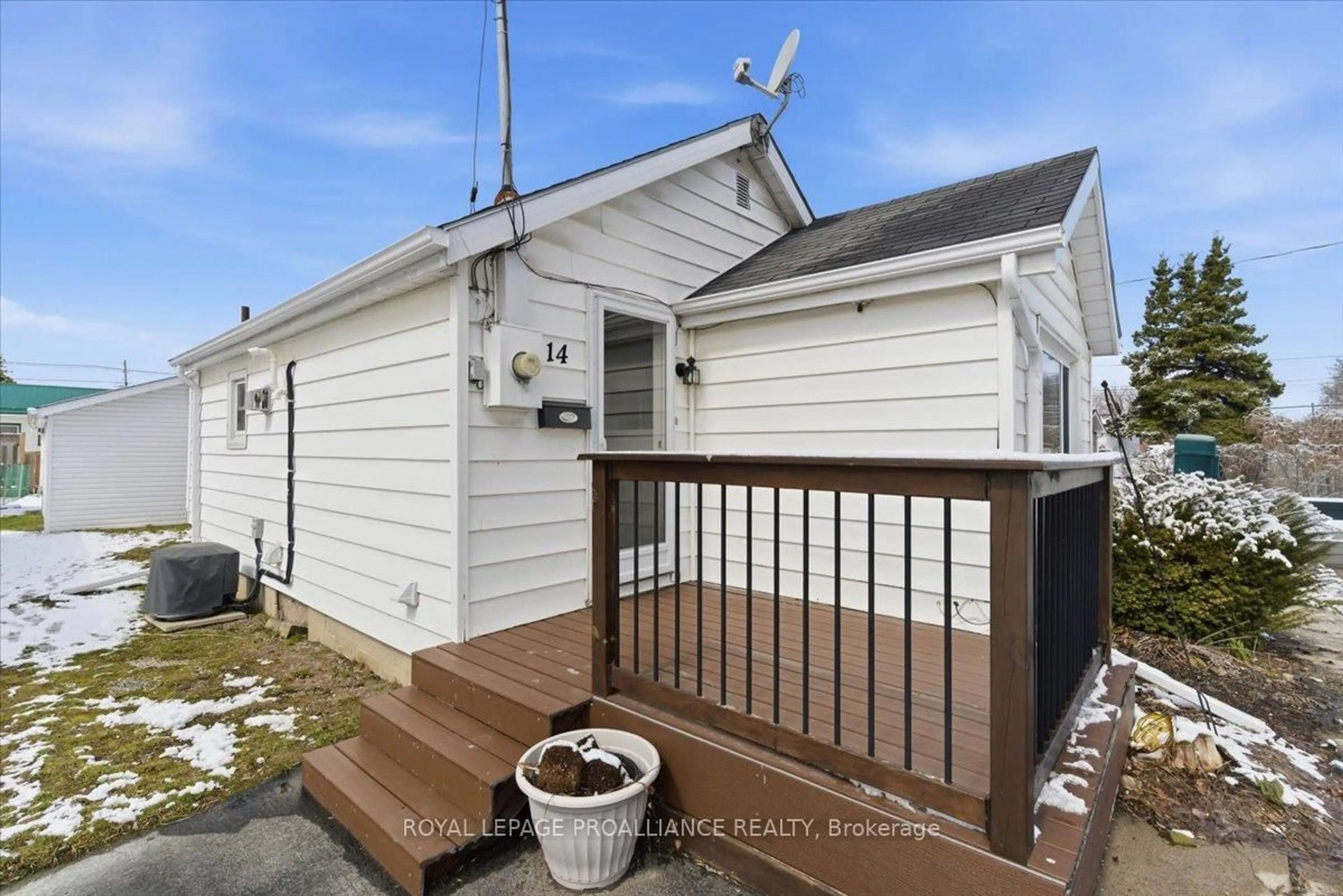 Home with vinyl exterior material, street for 14 Ramsay Ave, Quinte West Ontario K8V 2P5