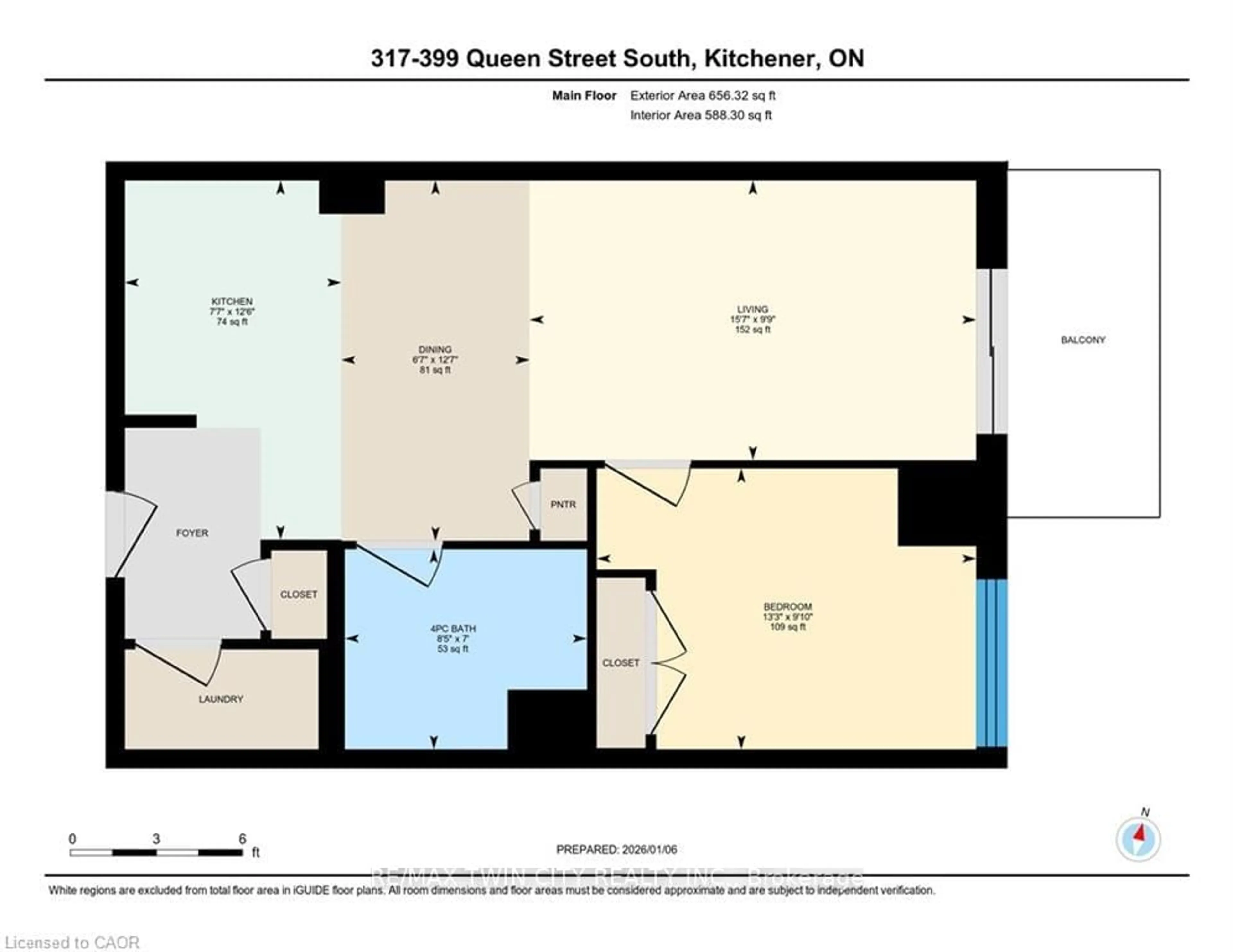 Floor plan for 399 QUEEN St #317, Kitchener Ontario N2G 0C4