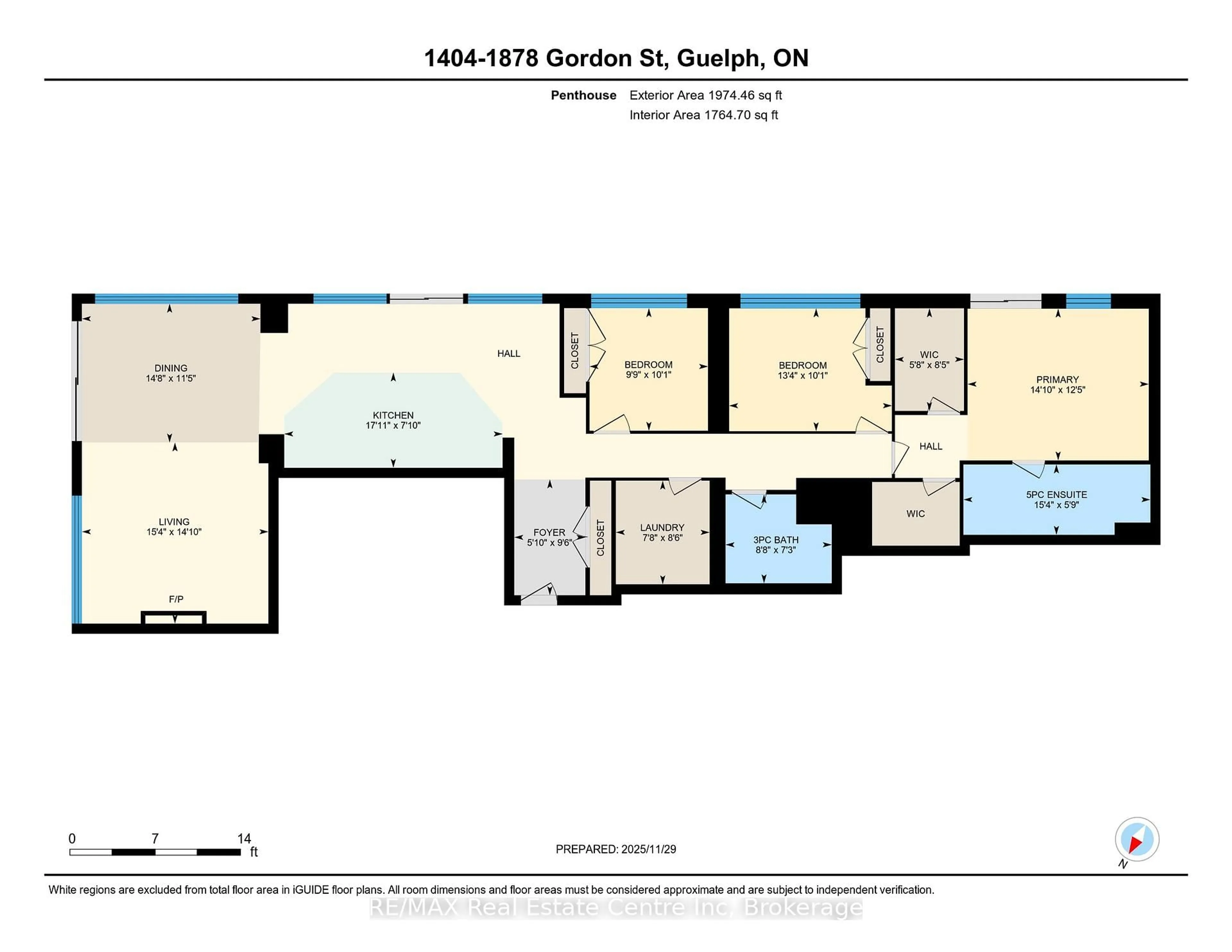 Floor plan for 1878 Gordon St #1404, Guelph Ontario N1L 0P4