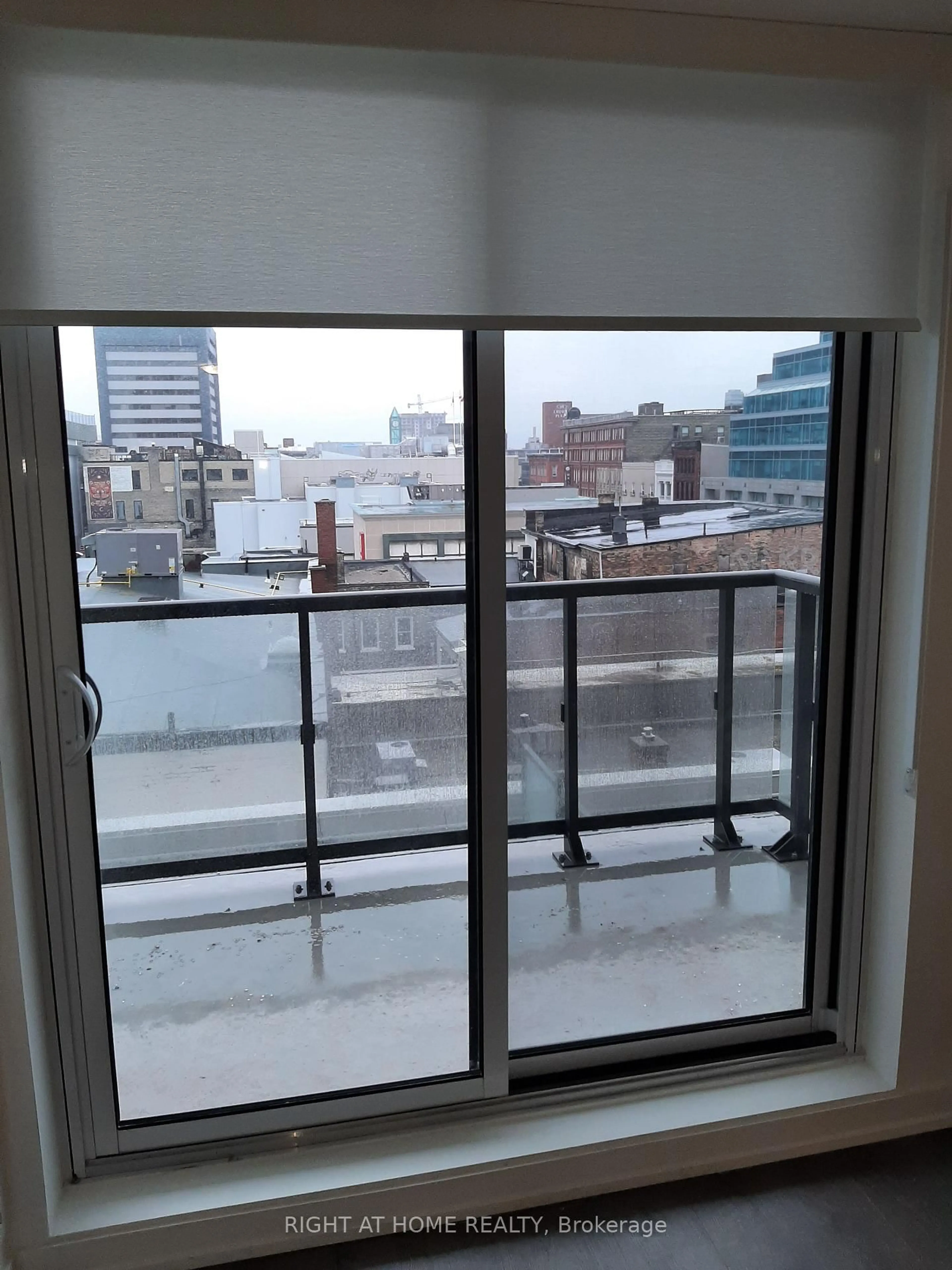 Balcony in the apartment, city buildings view from balcony for 55 Duke St #316, Kitchener Ontario N2H 0C9